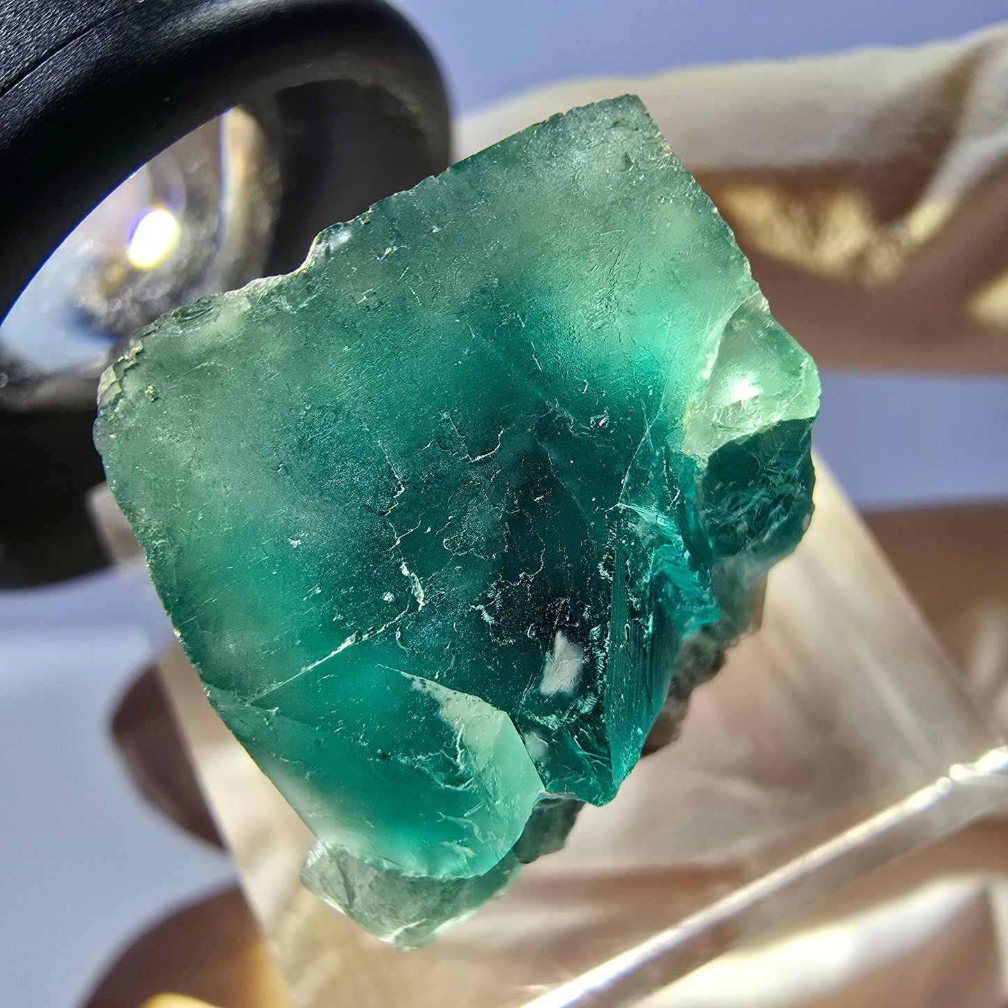 Clear Phantom Fluorite Cube parquetted, green Okorusu, Namibia 18*18*17mm