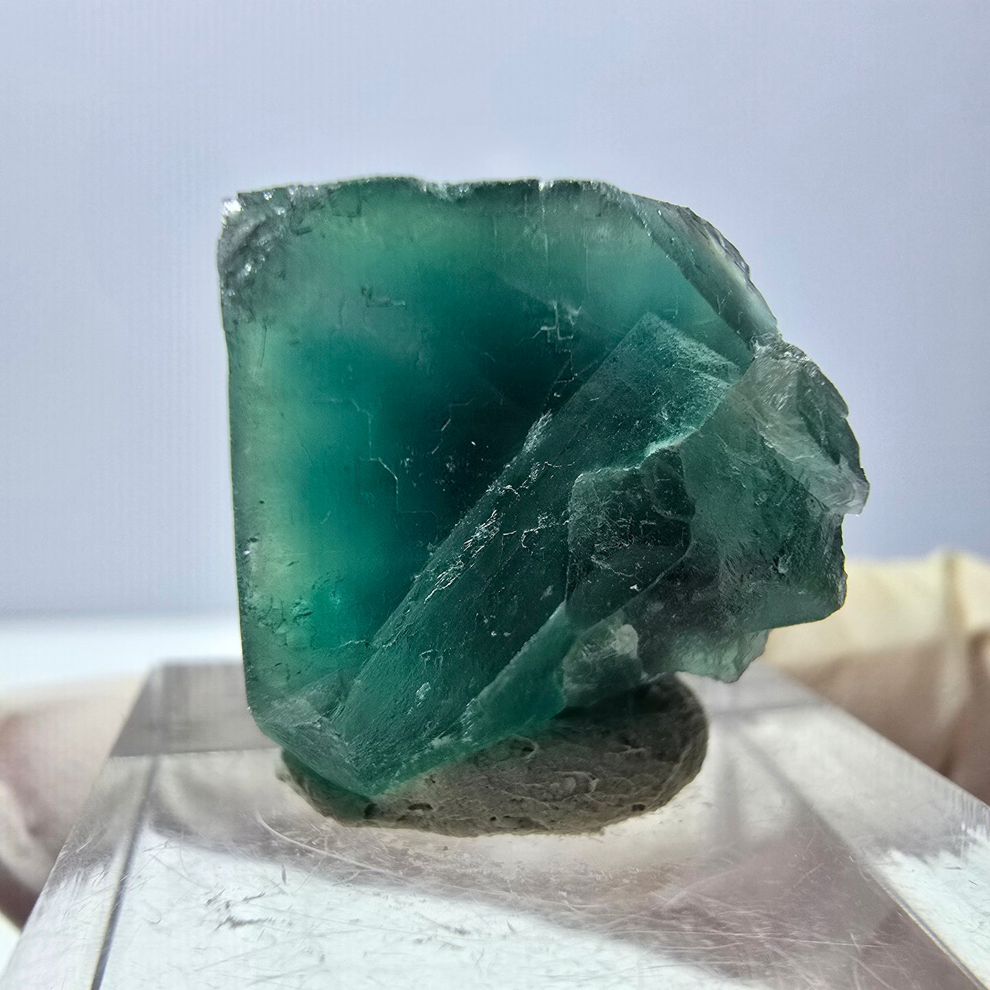 Clear Phantom Fluorite Cube parquetted, green Okorusu, Namibia 18*18*17mm