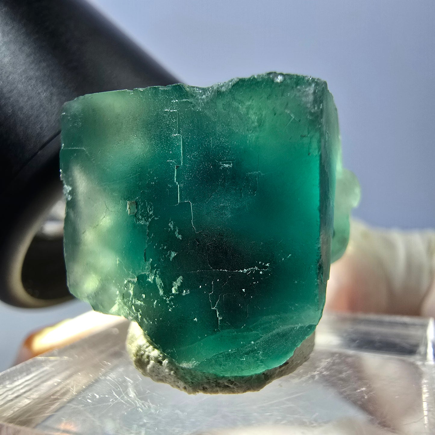 Clear Phantom Fluorite Cube parquetted, green Okorusu, Namibia 18*18*17mm