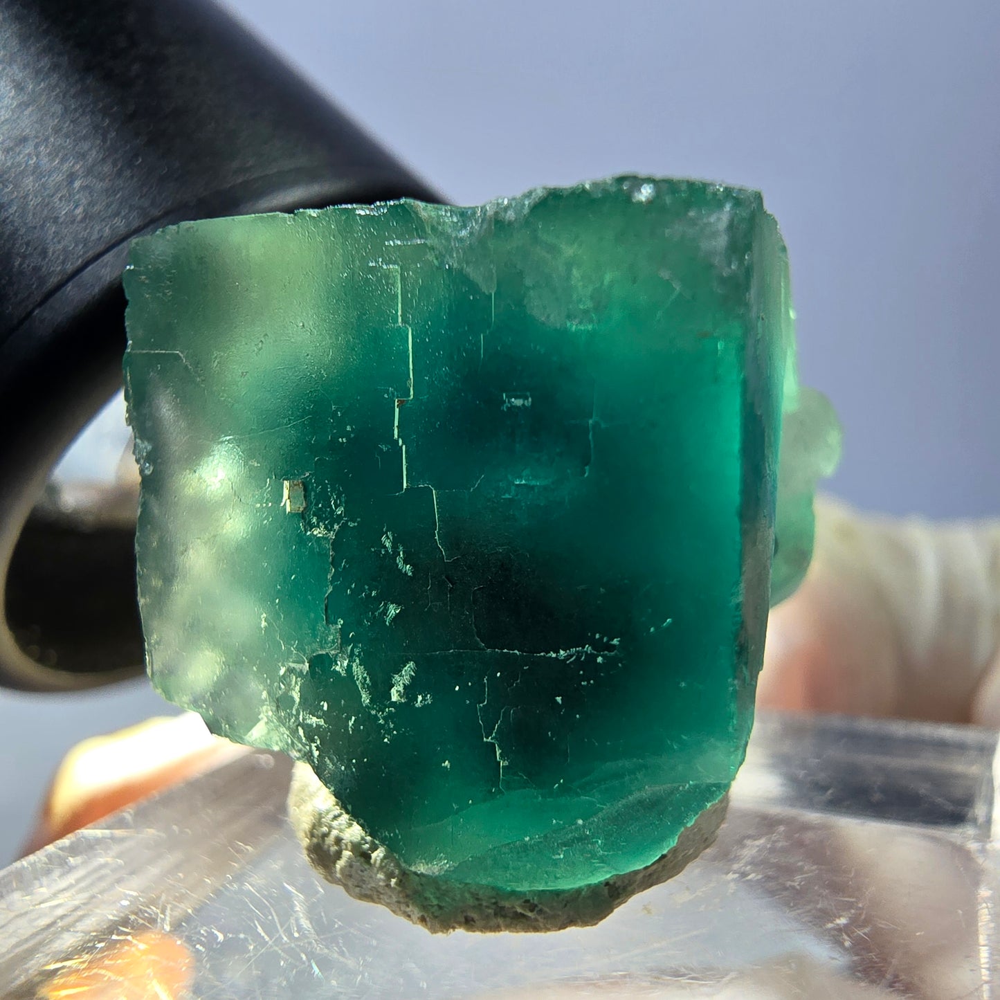 Clear Phantom Fluorite Cube parquetted, green Okorusu, Namibia 18*18*17mm