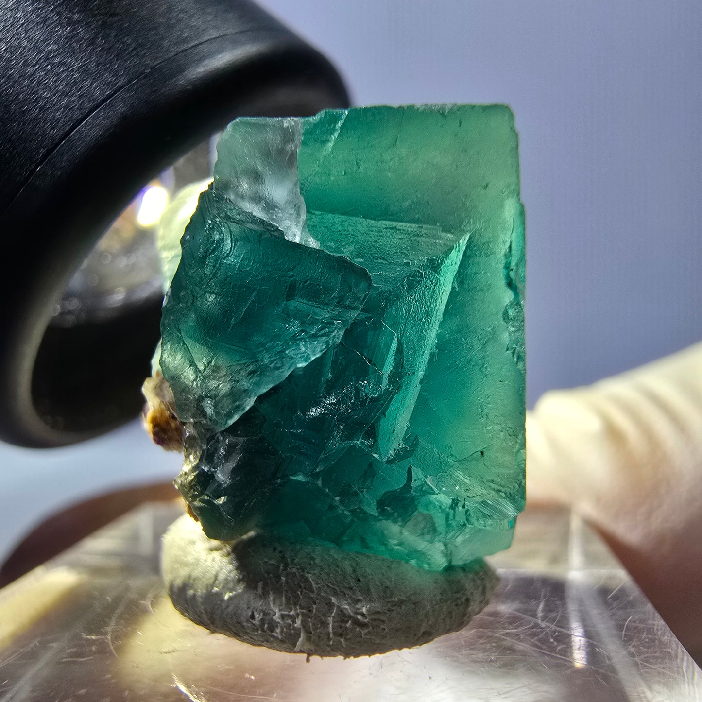 Clear Phantom Fluorite Cube parquetted, green Okorusu, Namibia 18*18*17mm