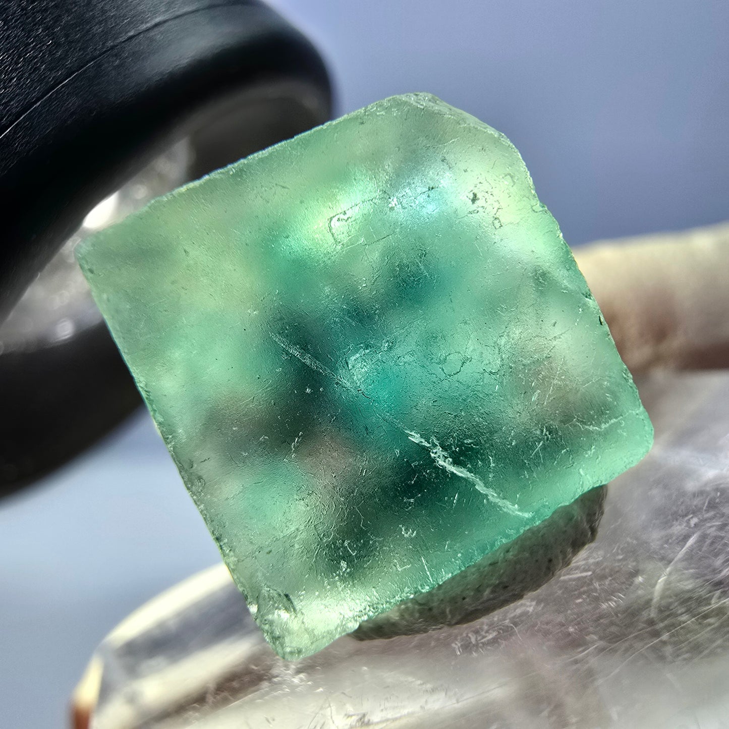 Clear Phantom Fluorite Cube parquetted, green Okorusu, Namibia 15*13*8mm