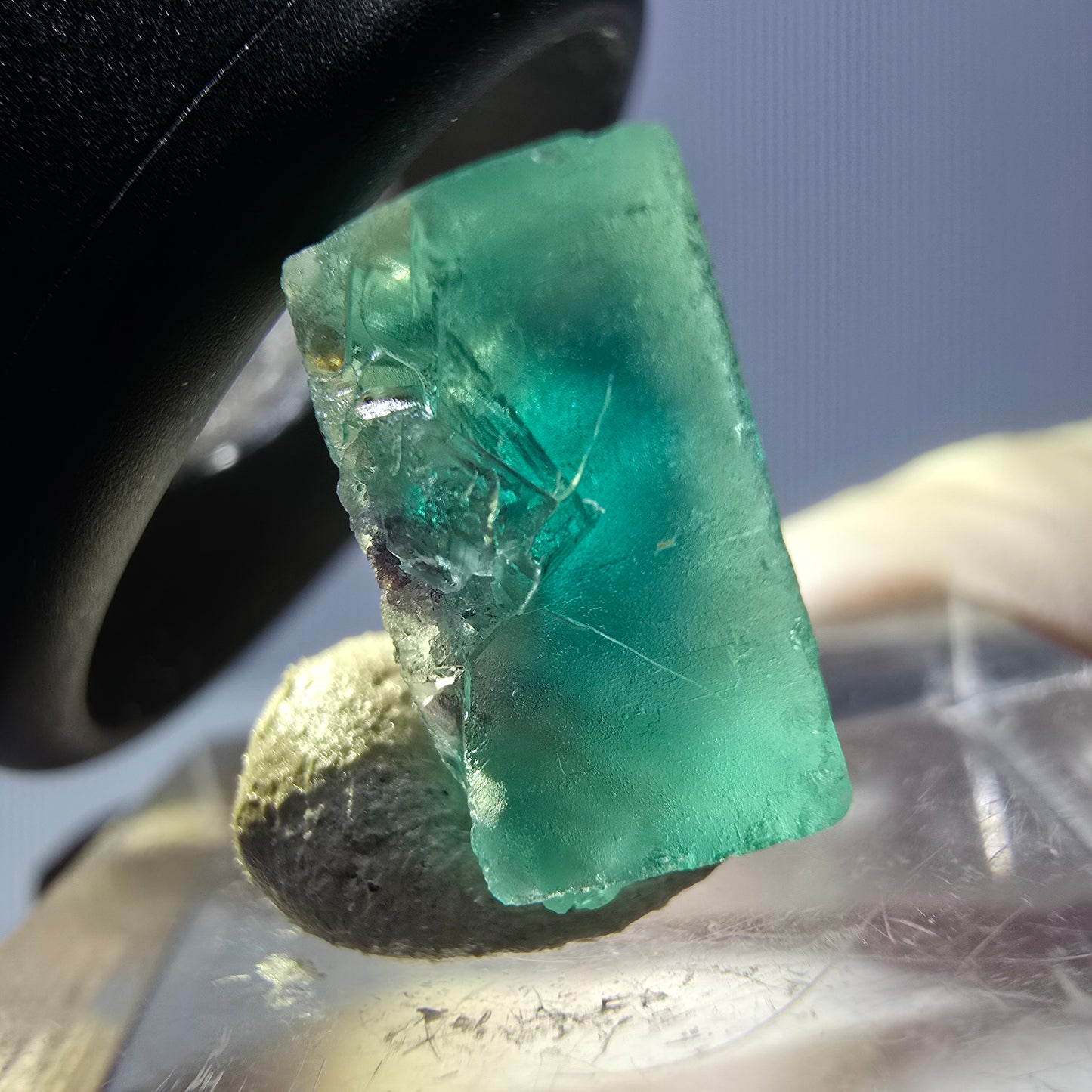 Clear Phantom Fluorite Cube parquetted, green Okorusu, Namibia 15*13*8mm