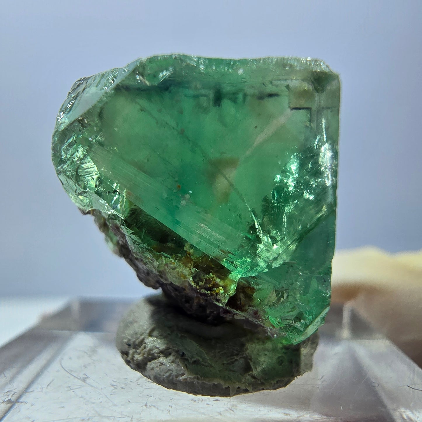 Clear Phantom Fluorite Cube parquetted, green Okorusu, Namibia 18*15*14mm