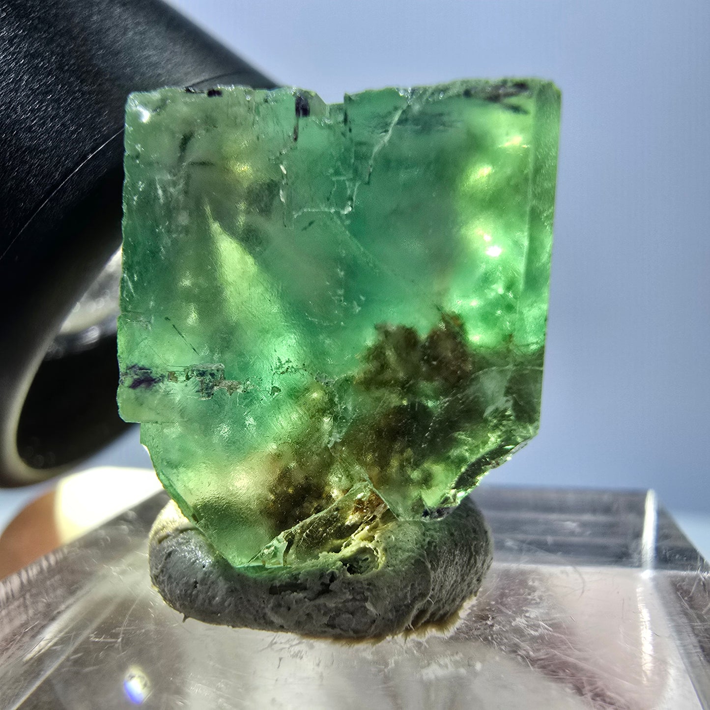 Clear Phantom Fluorite Cube parquetted, green Okorusu, Namibia 18*15*14mm