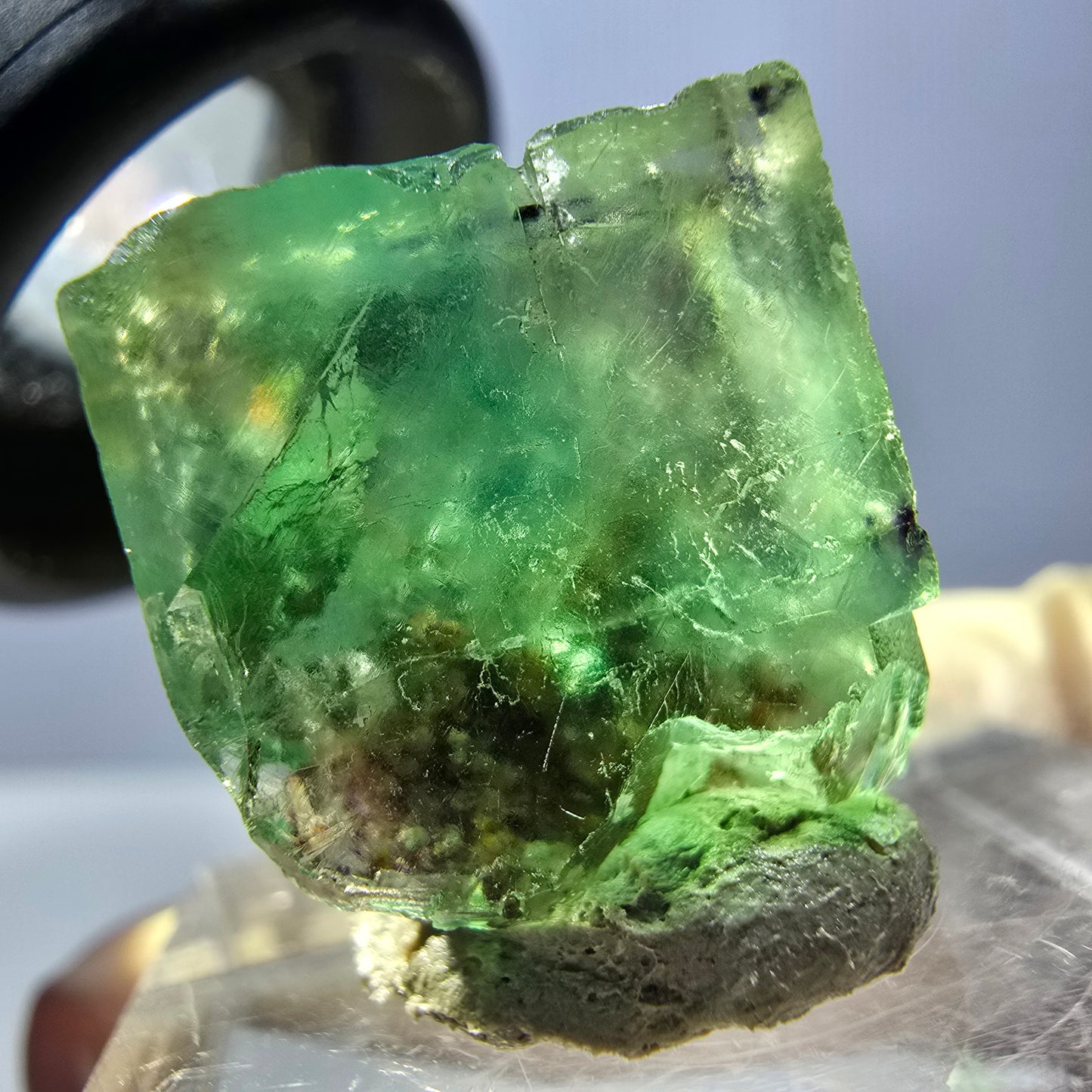 Clear Phantom Fluorite Cube parquetted, green Okorusu, Namibia 18*15*14mm