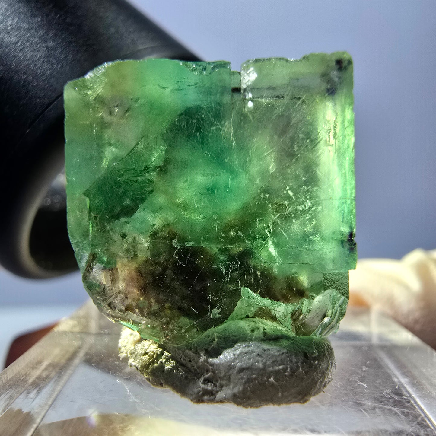 Clear Phantom Fluorite Cube parquetted, green Okorusu, Namibia 18*15*14mm