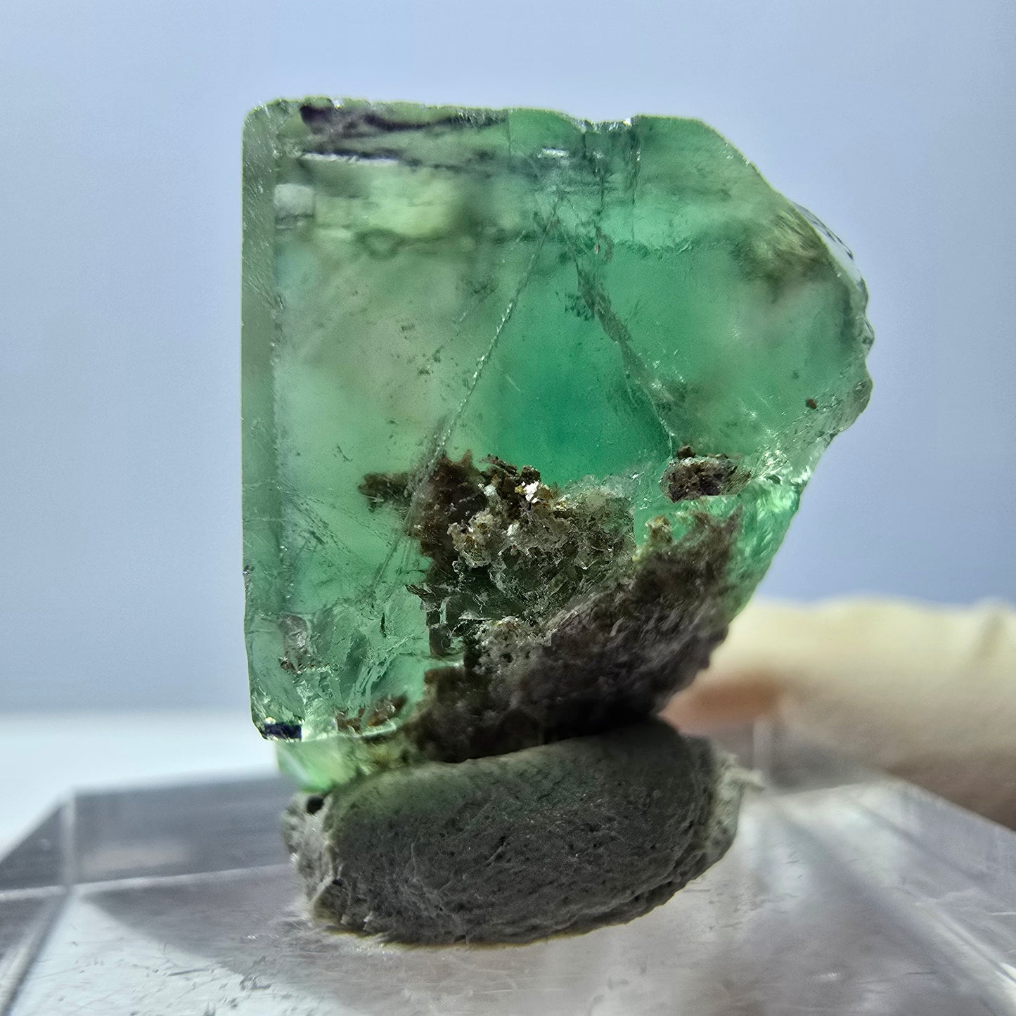 Clear Phantom Fluorite Cube parquetted, green Okorusu, Namibia 18*15*14mm