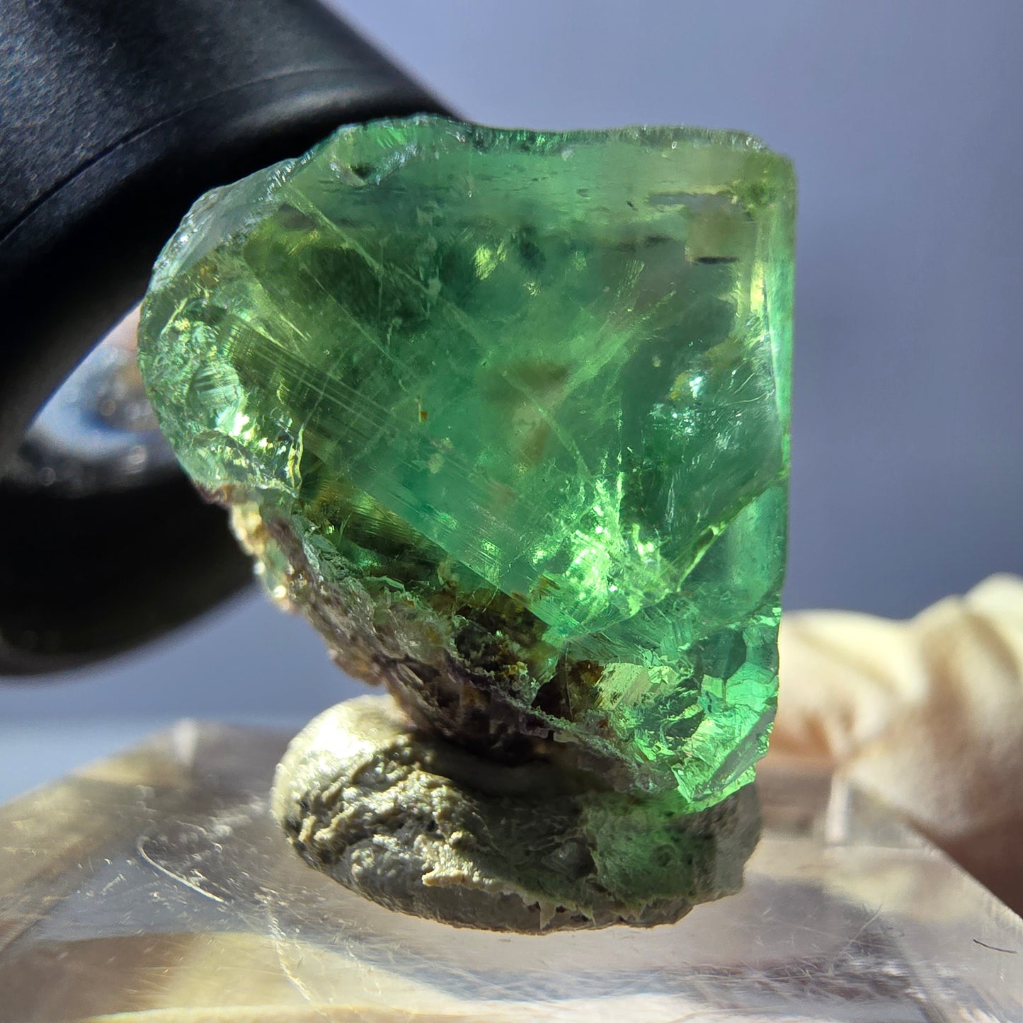 Clear Phantom Fluorite Cube parquetted, green Okorusu, Namibia 18*15*14mm