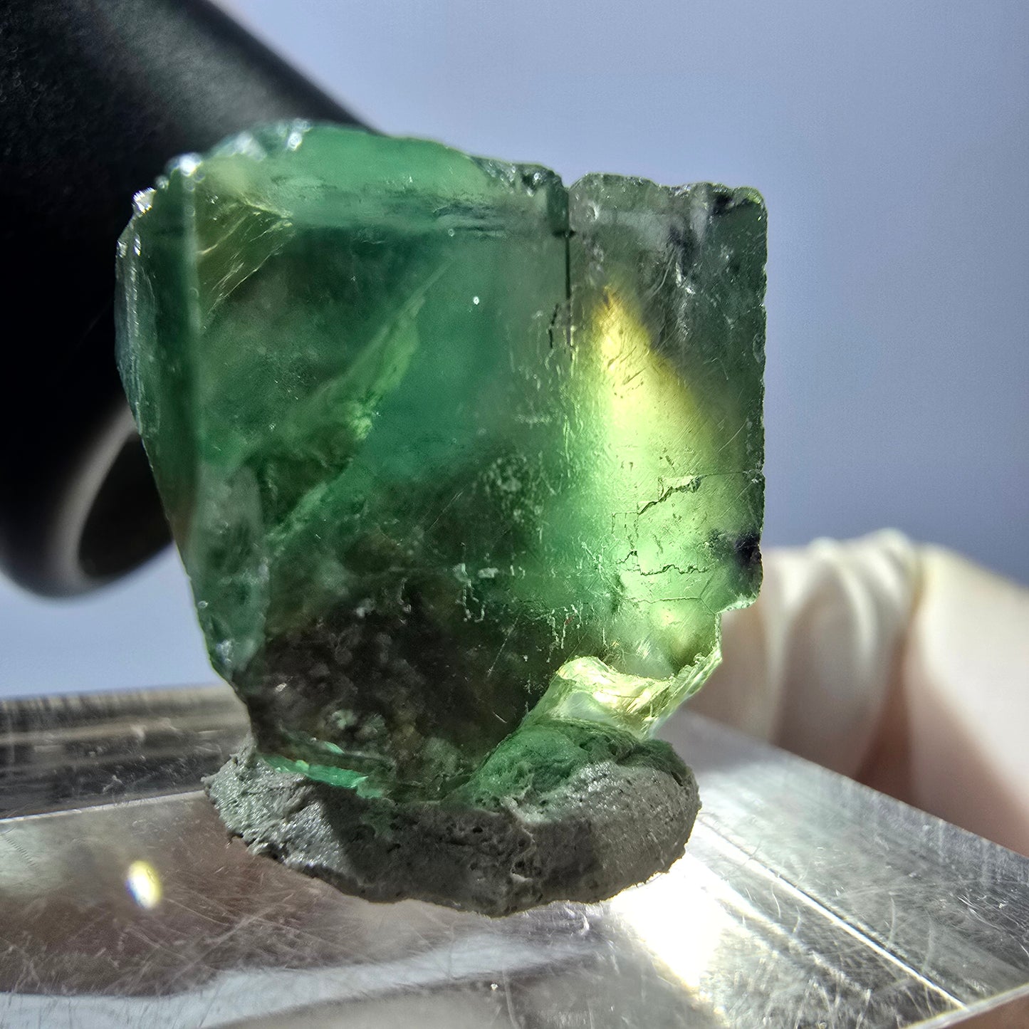 Clear Phantom Fluorite Cube parquetted, green Okorusu, Namibia 18*15*14mm