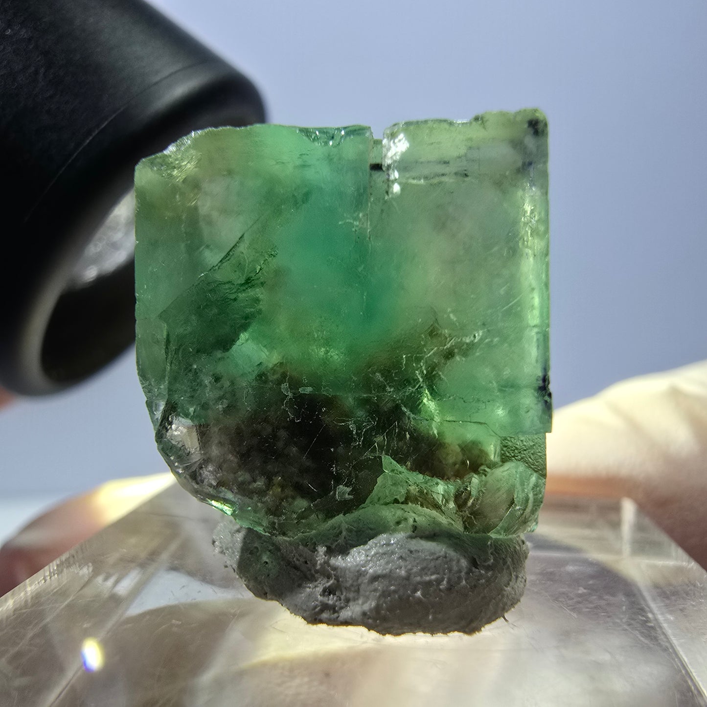Clear Phantom Fluorite Cube parquetted, green Okorusu, Namibia 18*15*14mm