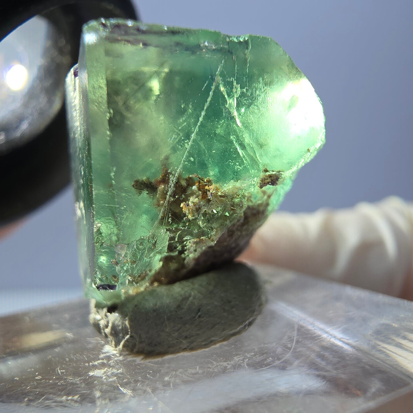 Clear Phantom Fluorite Cube parquetted, green Okorusu, Namibia 18*15*14mm