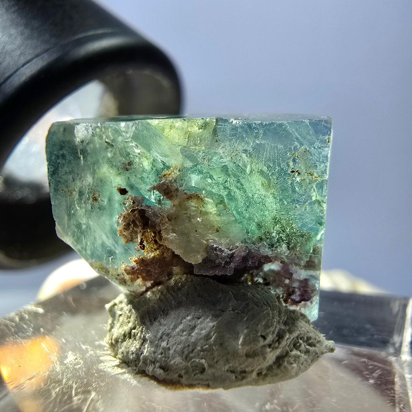 Klarer Phantom Fluorit Würfel parkettiert, grün Okorusu, Namibia 15*13*12mm