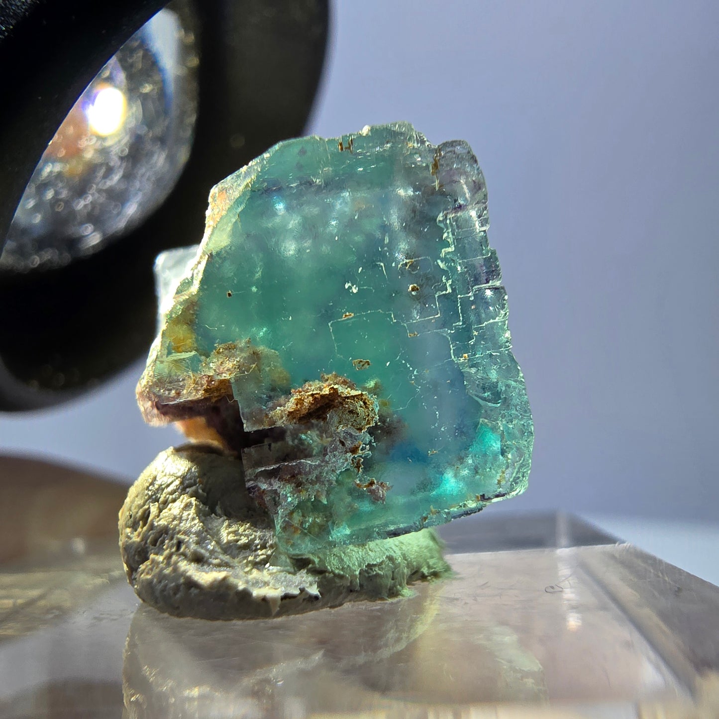 Klarer Phantom Fluorit Würfel parkettiert, grün Okorusu, Namibia 15*13*12mm