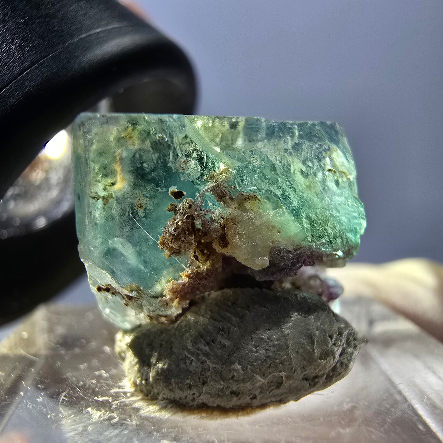 Klarer Phantom Fluorit Würfel parkettiert, grün Okorusu, Namibia 15*13*12mm