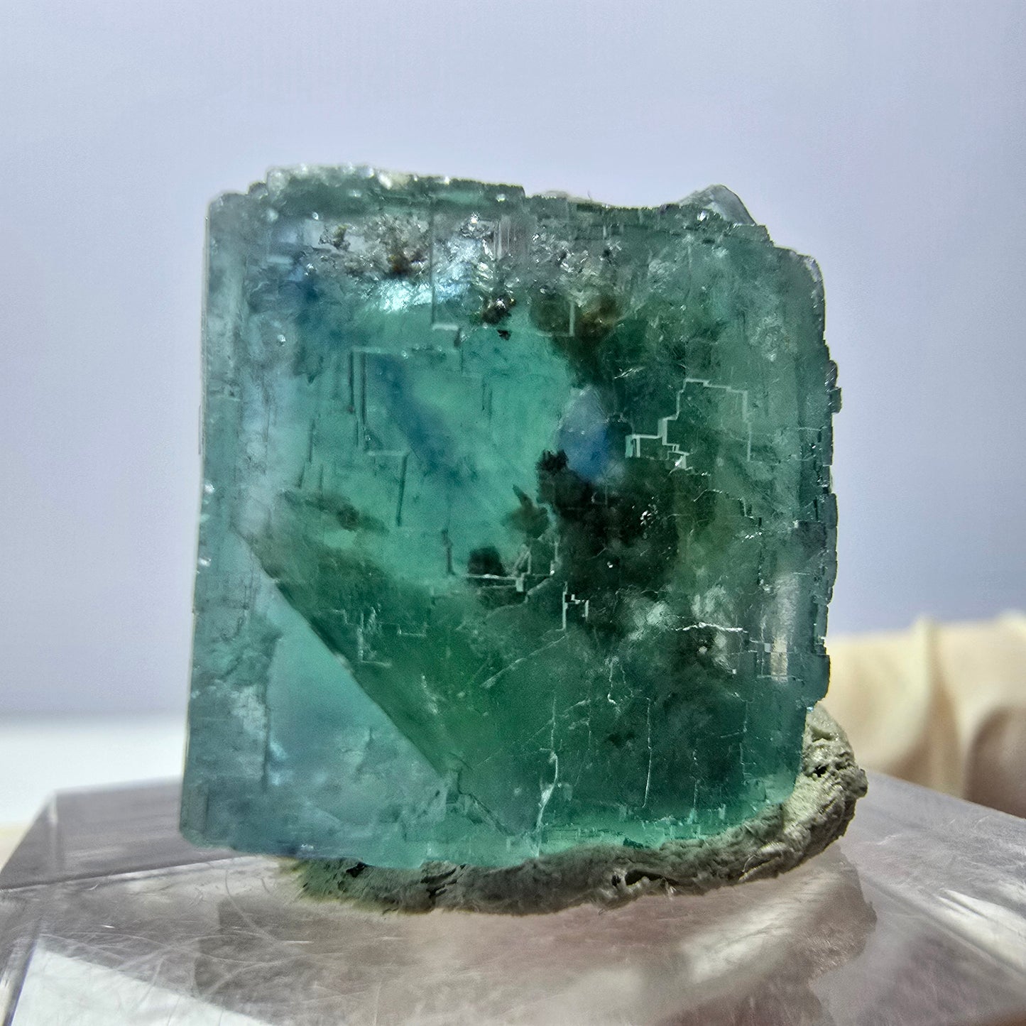 Klarer Phantom Fluorit Würfel parkettiert, grün Okorusu, Namibia 19*19*17mm