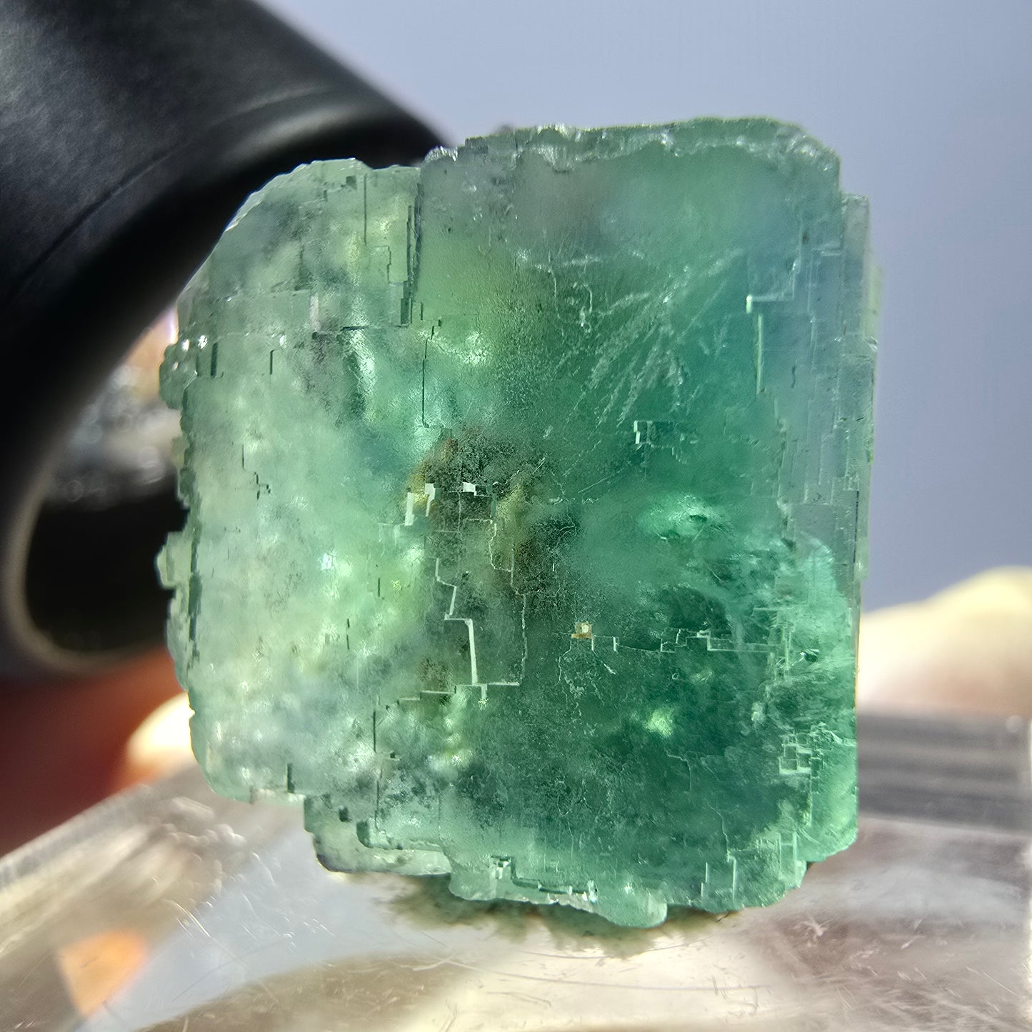 Klarer Phantom Fluorit Würfel parkettiert, grün Okorusu, Namibia 19*19*17mm