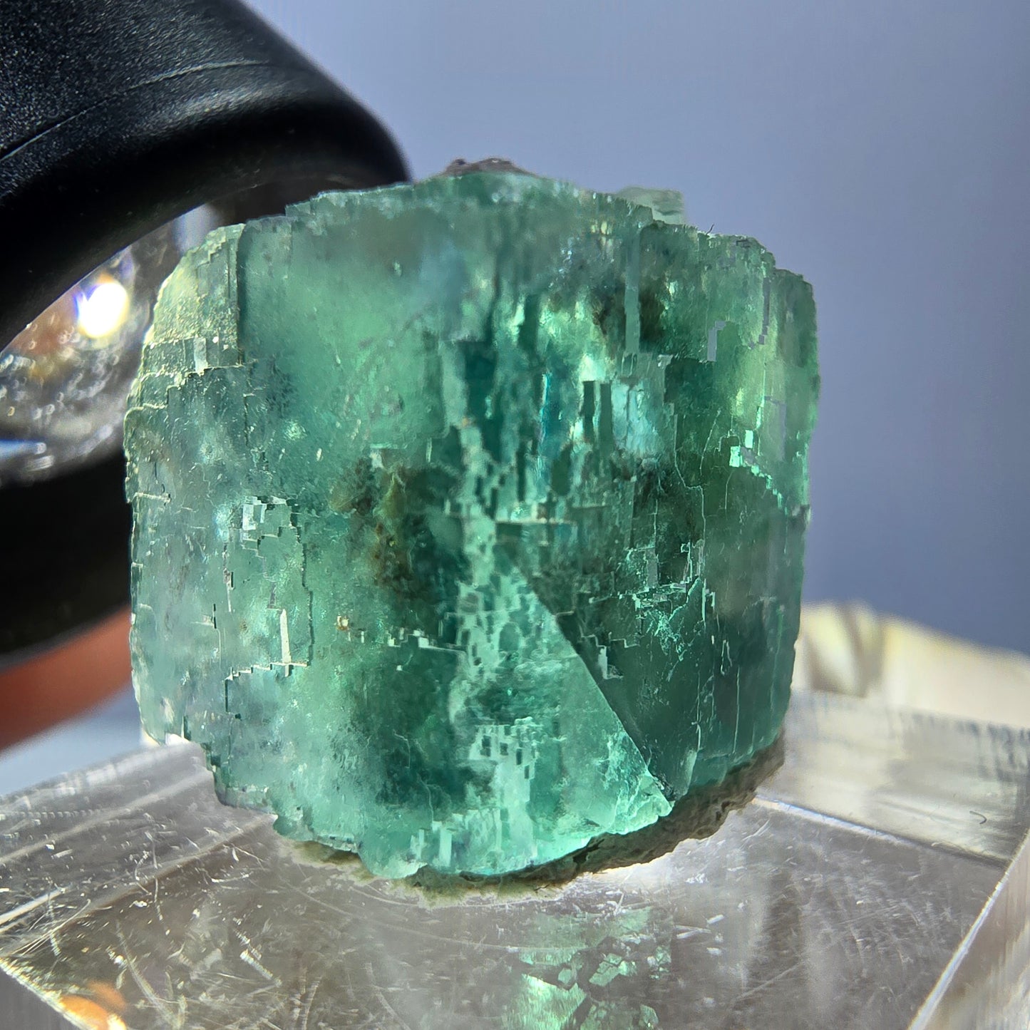 Klarer Phantom Fluorit Würfel parkettiert, grün Okorusu, Namibia 19*19*17mm
