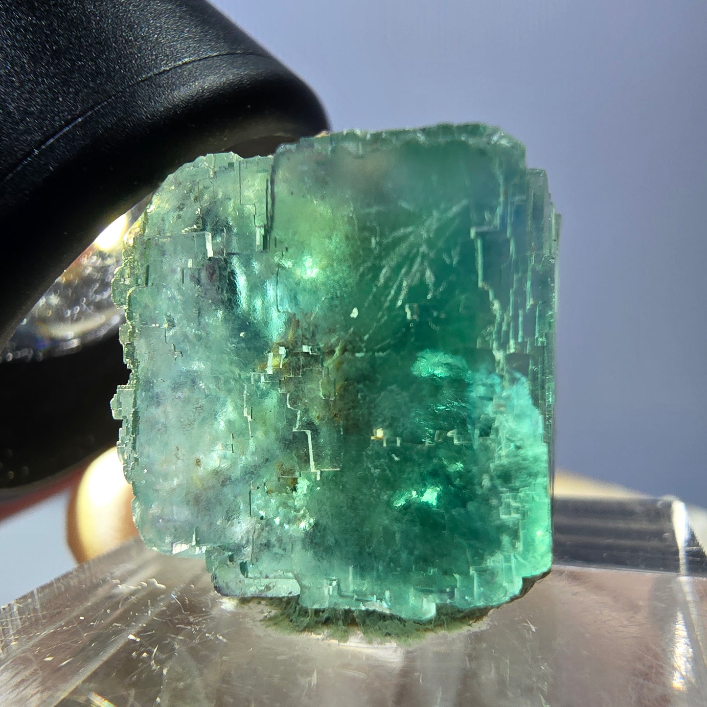 Klarer Phantom Fluorit Würfel parkettiert, grün Okorusu, Namibia 19*19*17mm