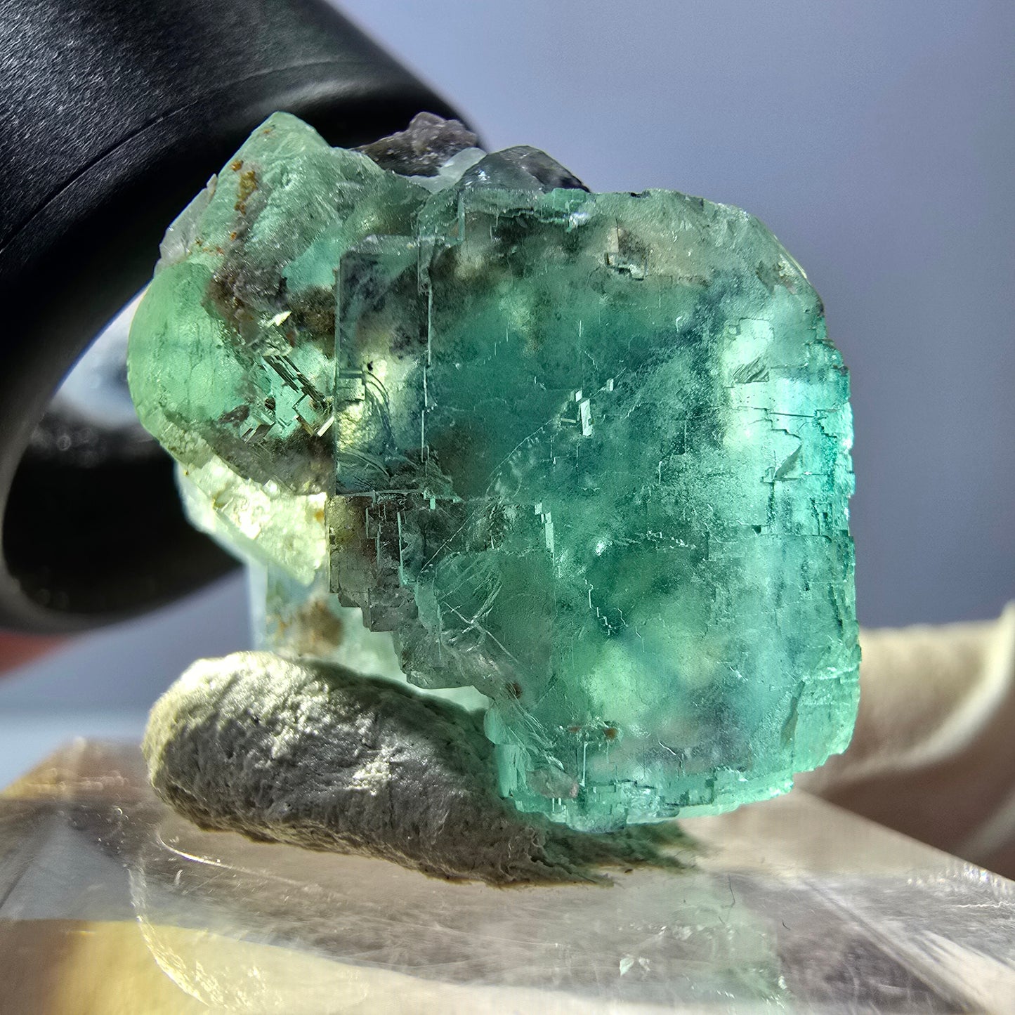 Klarer Phantom Fluorit Würfel parkettiert, grün Okorusu, Namibia 19*19*17mm
