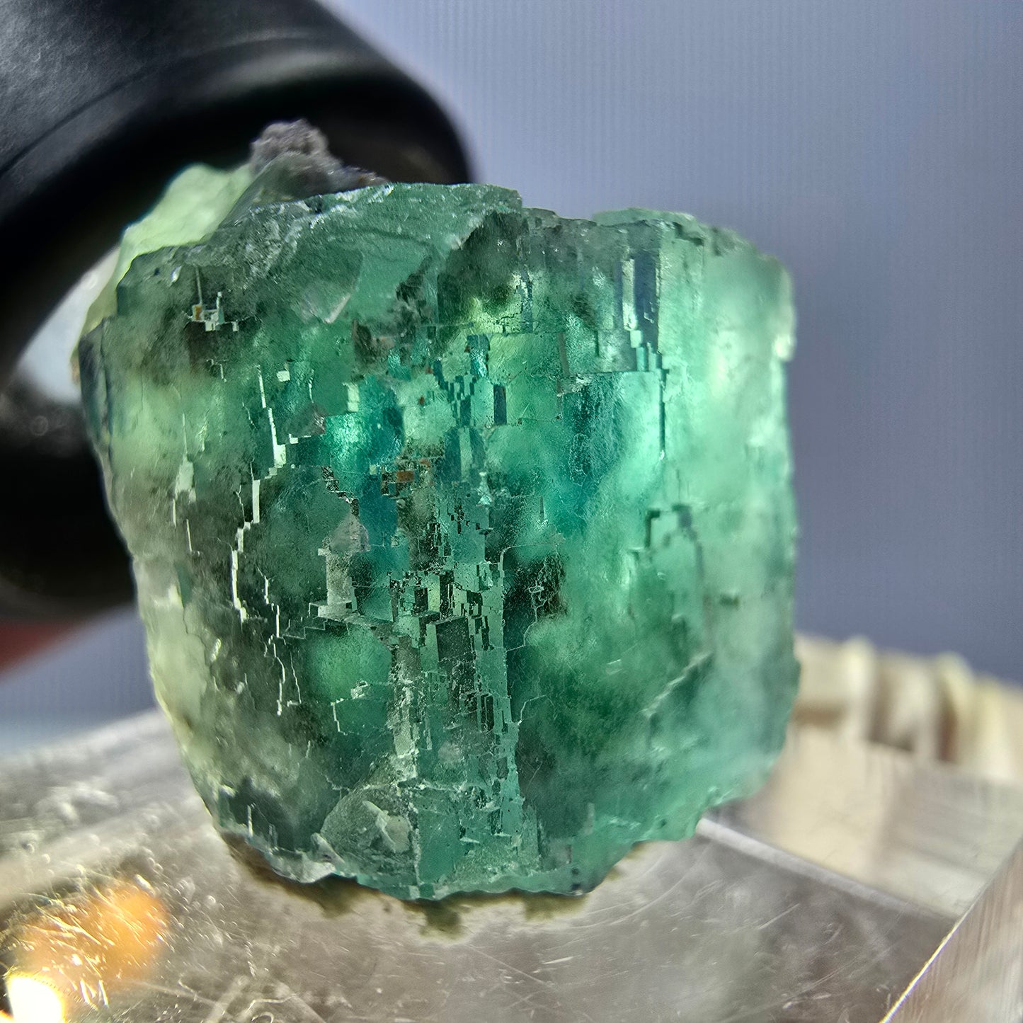 Klarer Phantom Fluorit Würfel parkettiert, grün Okorusu, Namibia 19*19*17mm
