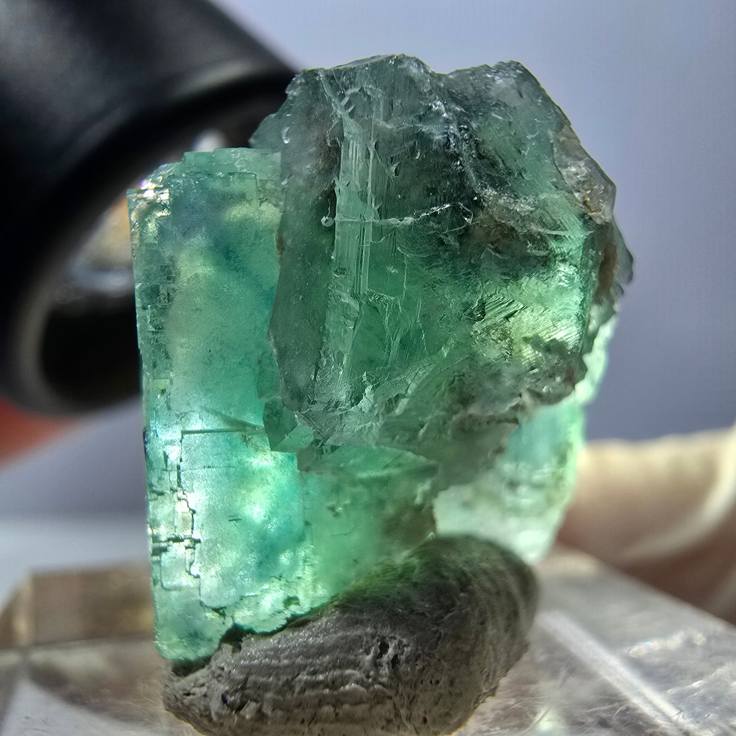 Klarer Phantom Fluorit Würfel parkettiert, grün Okorusu, Namibia 19*19*17mm