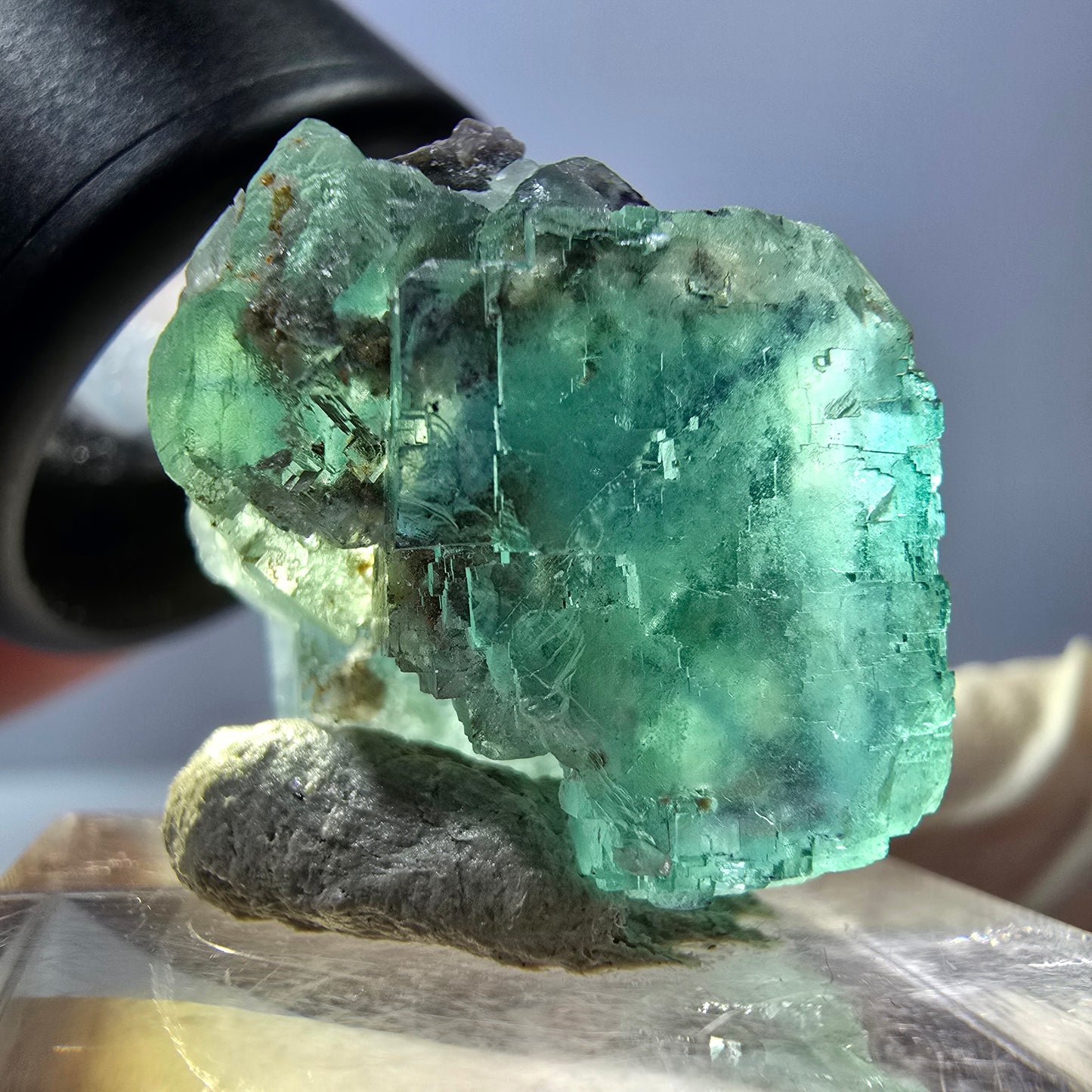 Klarer Phantom Fluorit Würfel parkettiert, grün Okorusu, Namibia 19*19*17mm