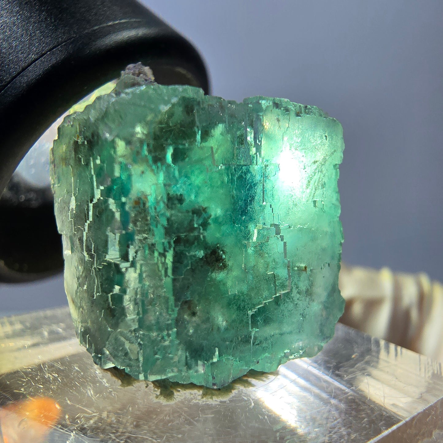 Klarer Phantom Fluorit Würfel parkettiert, grün Okorusu, Namibia 19*19*17mm