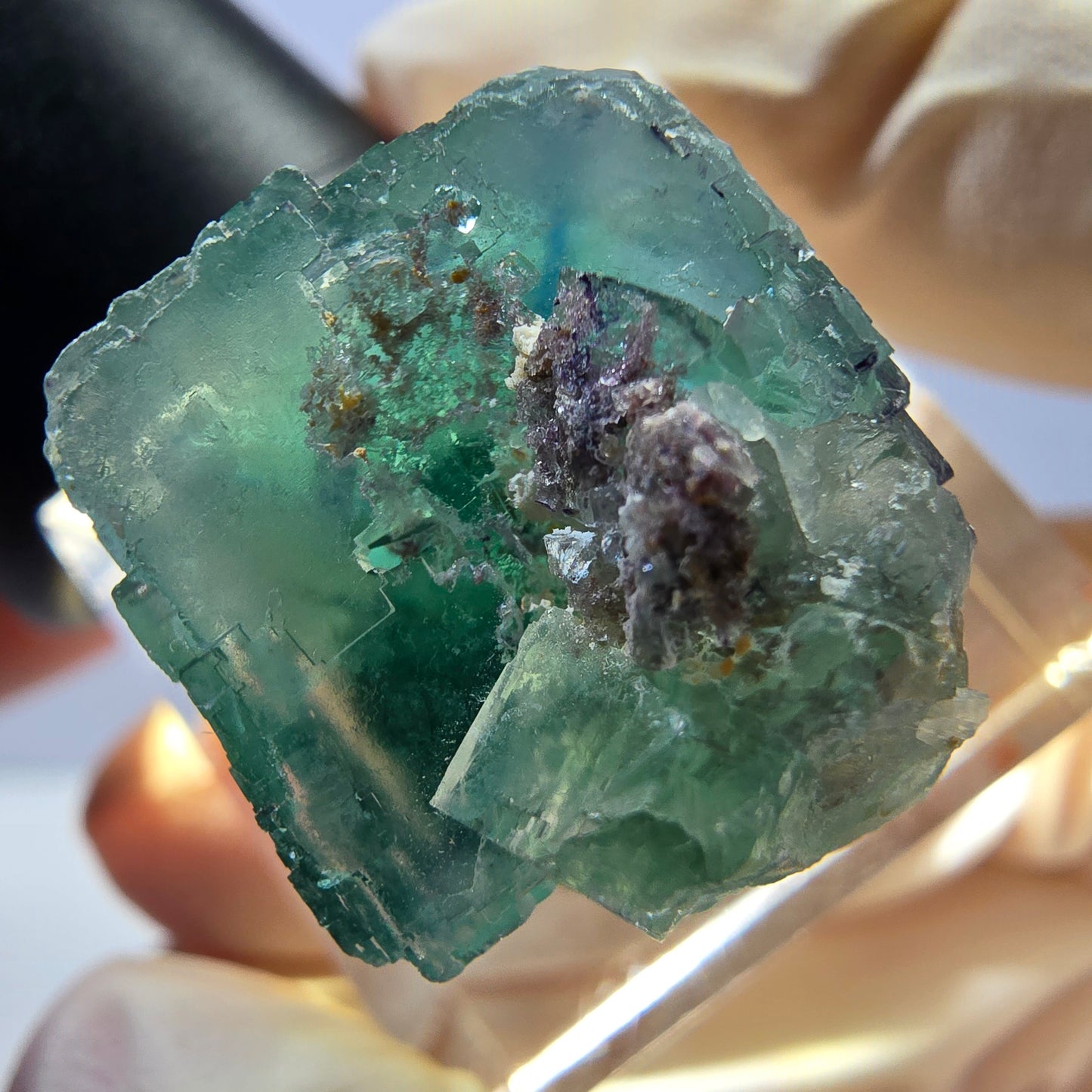 Klarer Phantom Fluorit Würfel parkettiert, grün Okorusu, Namibia 19*19*17mm