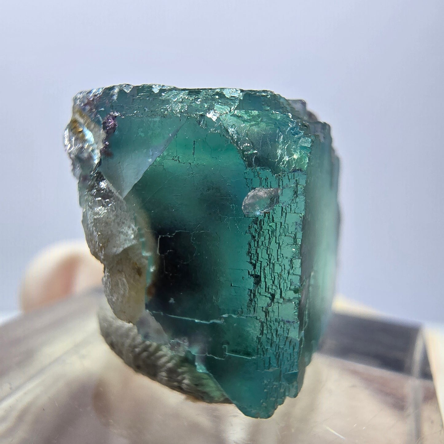 Klarer Phantom Fluorit Würfel parkettiert, grün Okorusu, Namibia 18*16*14mm