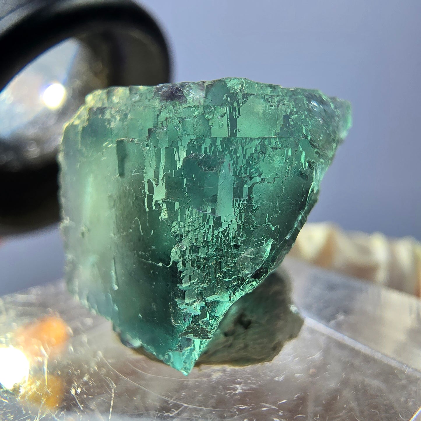 Klarer Phantom Fluorit Würfel parkettiert, grün Okorusu, Namibia 18*16*14mm