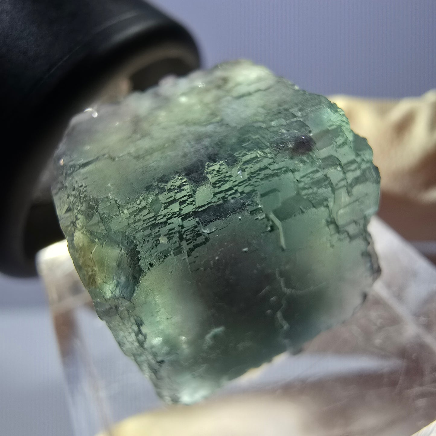 Klarer Phantom Fluorit Würfel parkettiert, grün Okorusu, Namibia 18*16*14mm