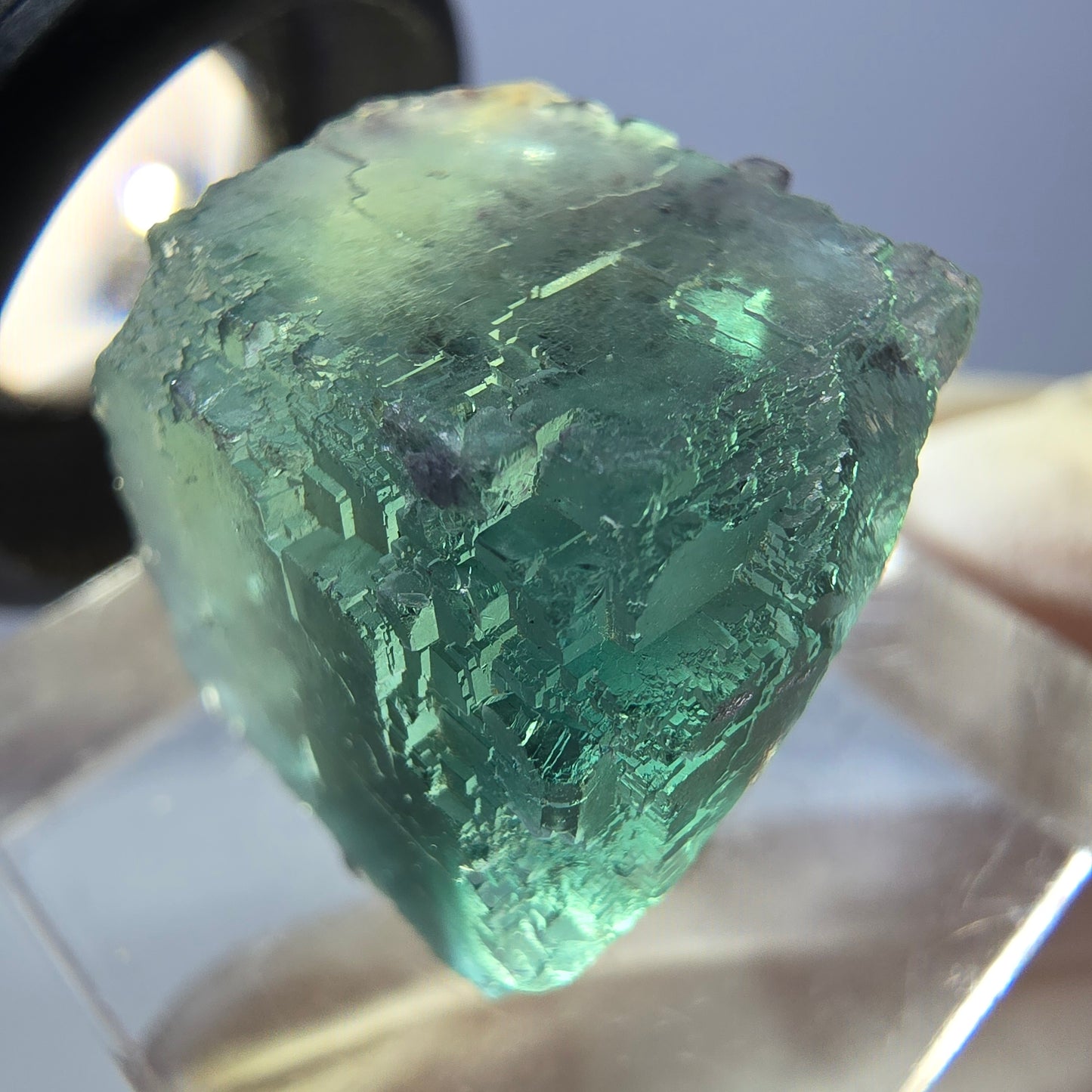 Klarer Phantom Fluorit Würfel parkettiert, grün Okorusu, Namibia 18*16*14mm