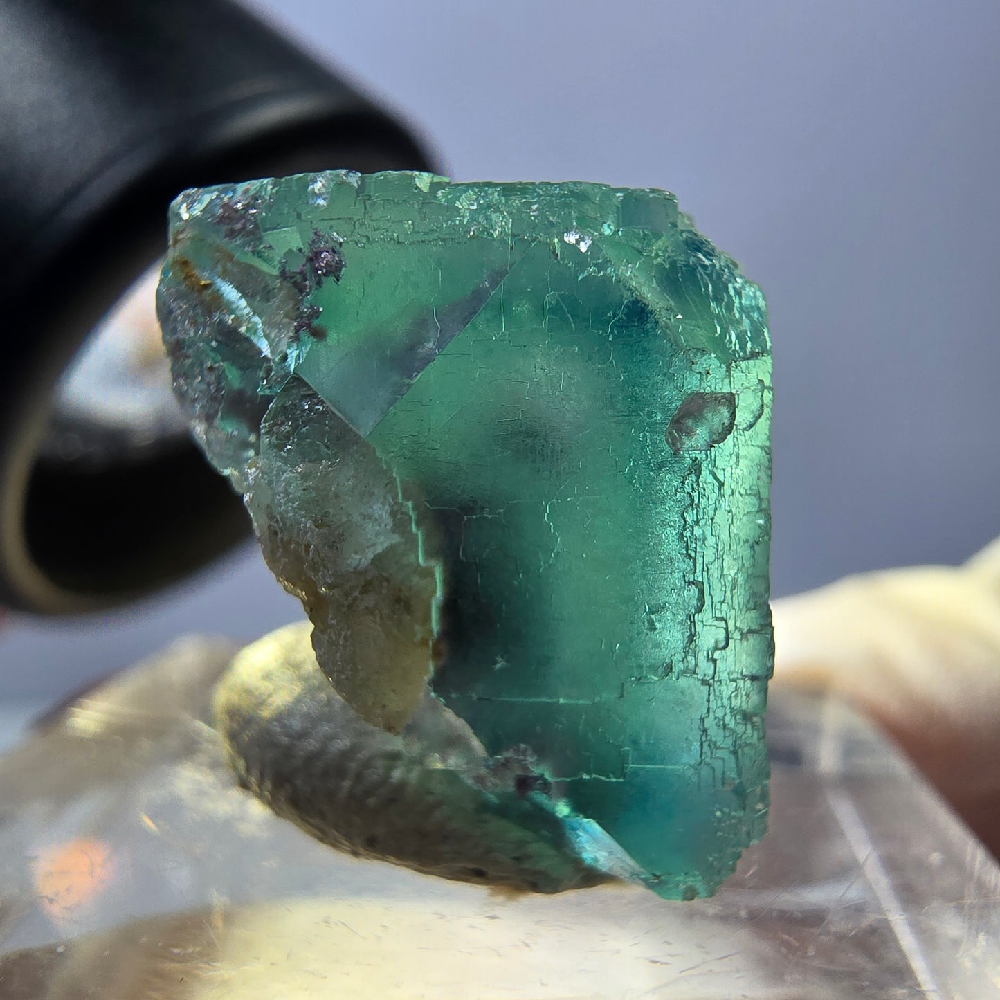 Klarer Phantom Fluorit Würfel parkettiert, grün Okorusu, Namibia 18*16*14mm