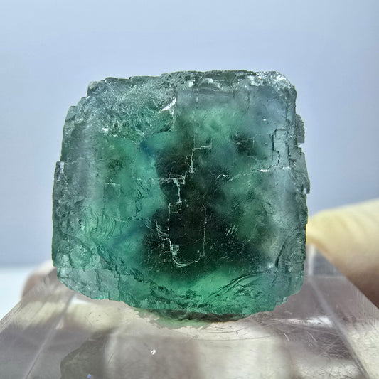 Klarer Phantom Fluorit Würfel parkettiert, grün Okorusu, Namibia 18*17*16mm
