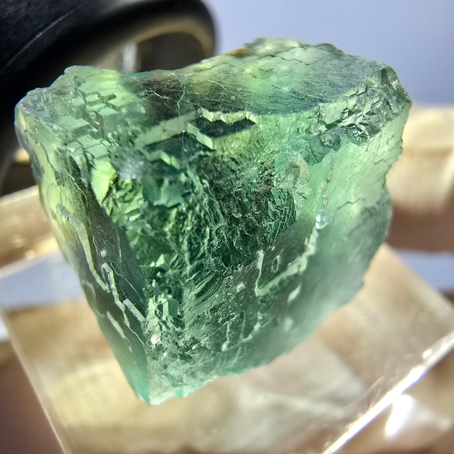 Klarer Phantom Fluorit Würfel parkettiert, grün Okorusu, Namibia 18*17*16mm