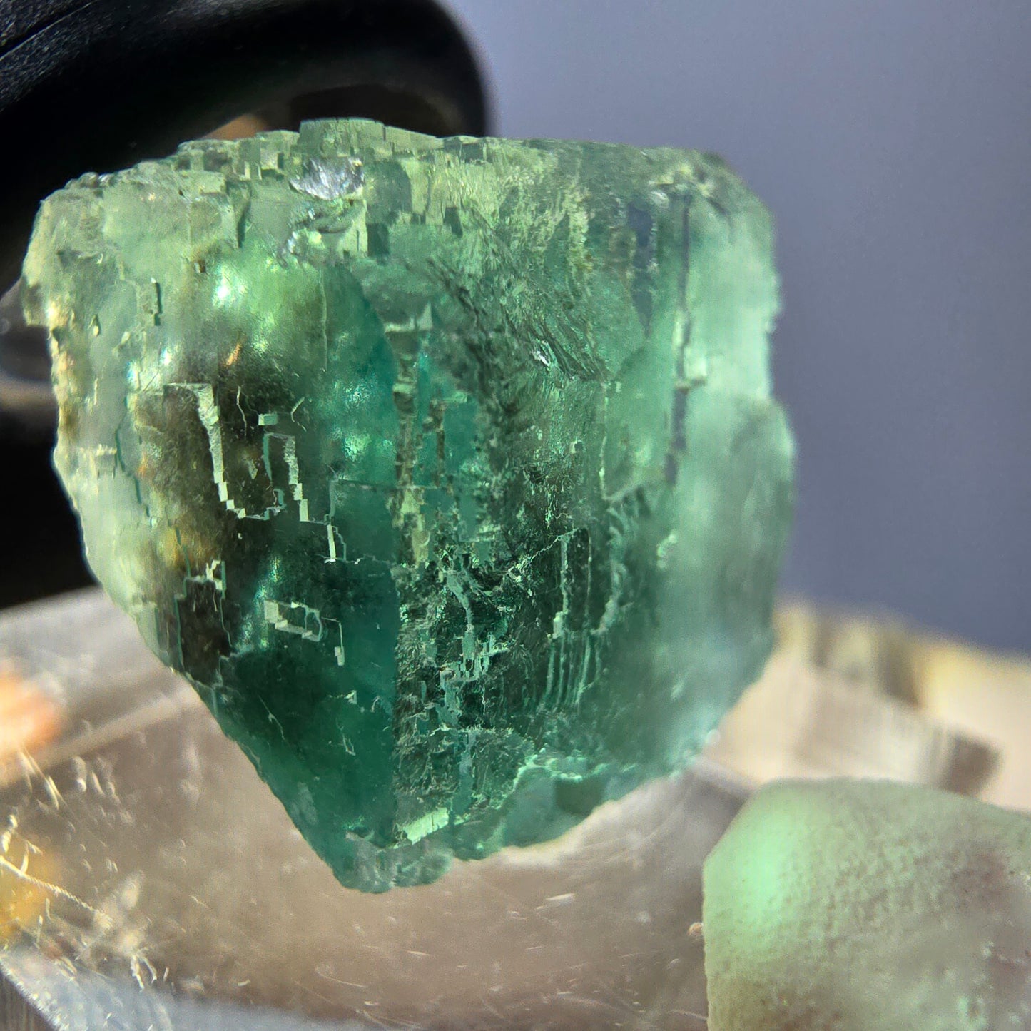 Klarer Phantom Fluorit Würfel parkettiert, grün Okorusu, Namibia 18*17*16mm
