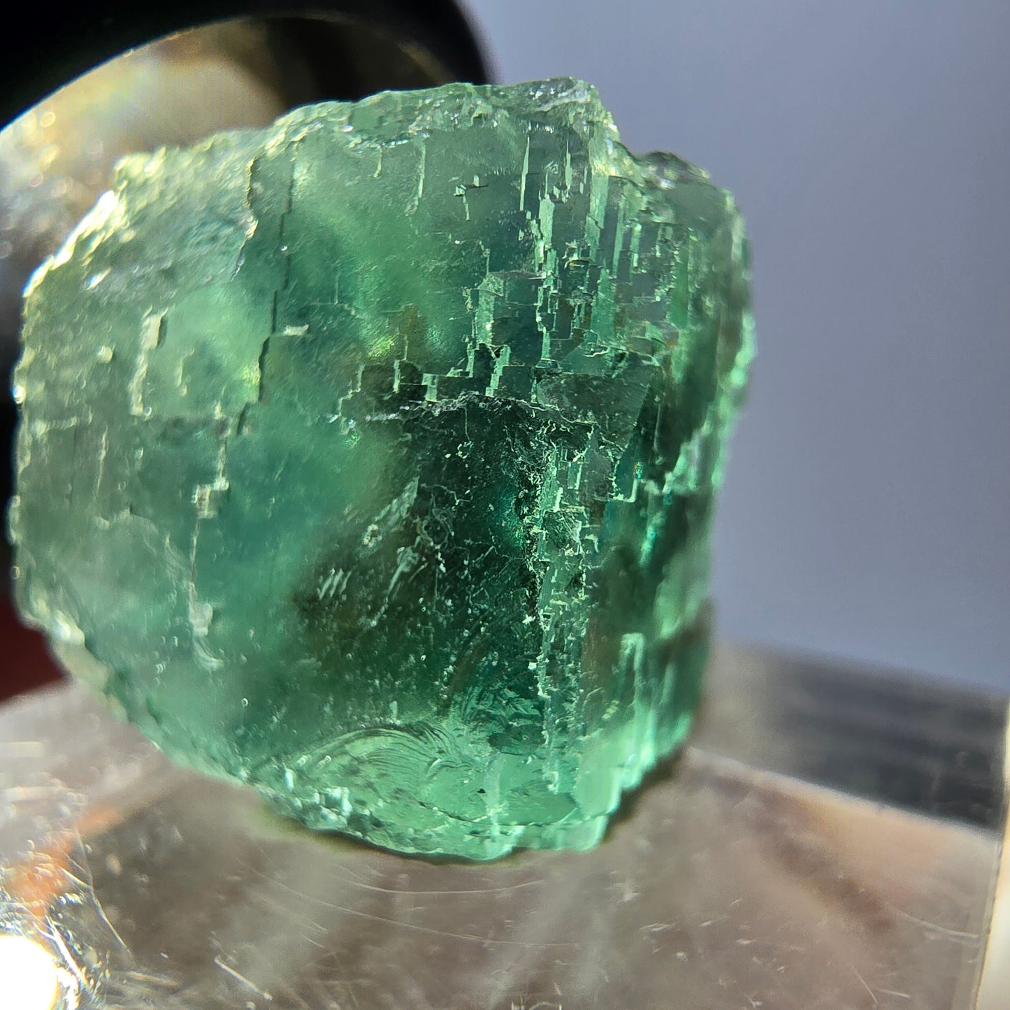 Klarer Phantom Fluorit Würfel parkettiert, grün Okorusu, Namibia 18*17*16mm