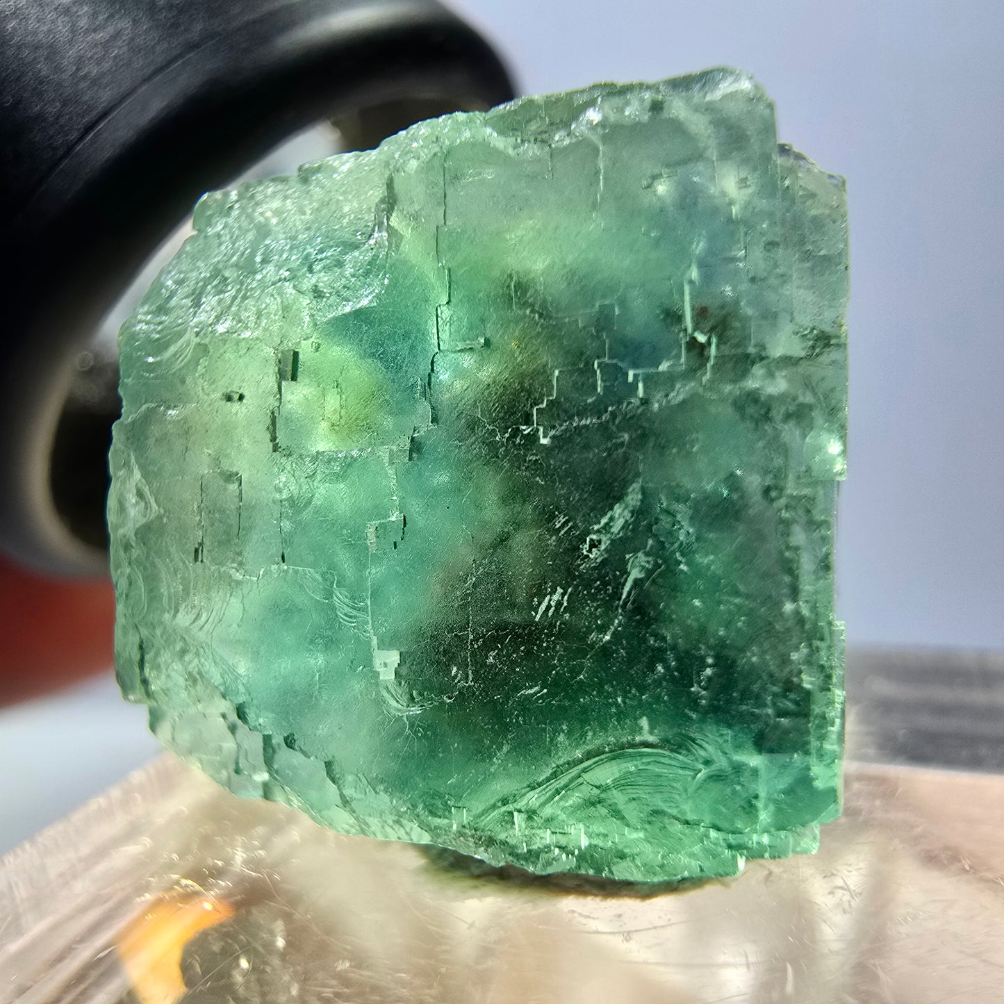 Klarer Phantom Fluorit Würfel parkettiert, grün Okorusu, Namibia 18*17*16mm
