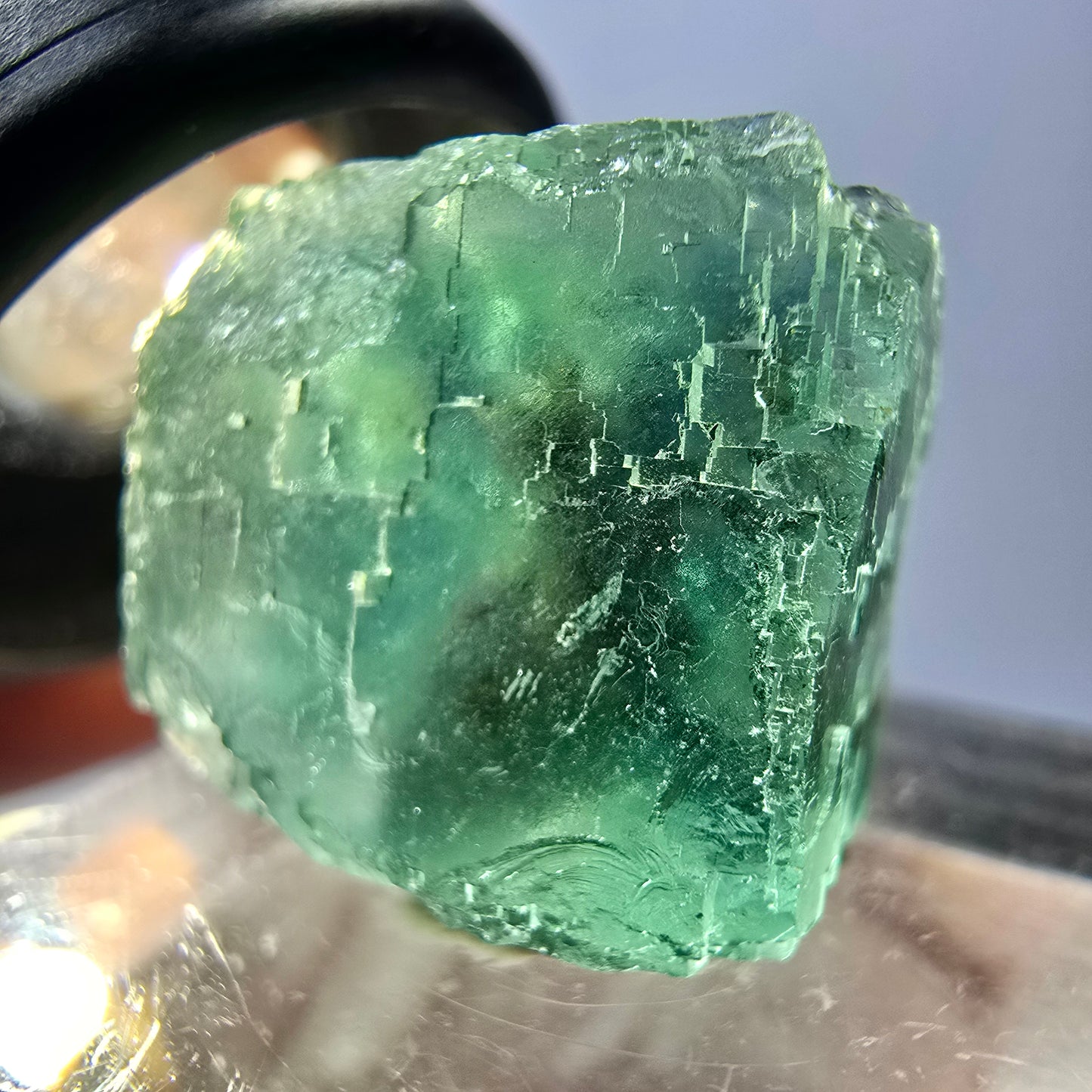 Klarer Phantom Fluorit Würfel parkettiert, grün Okorusu, Namibia 18*17*16mm