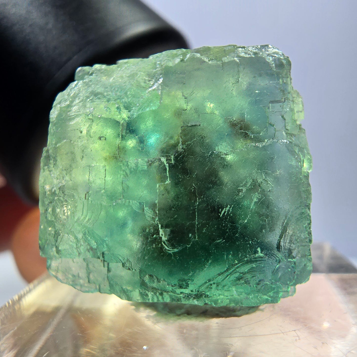 Klarer Phantom Fluorit Würfel parkettiert, grün Okorusu, Namibia 18*17*16mm