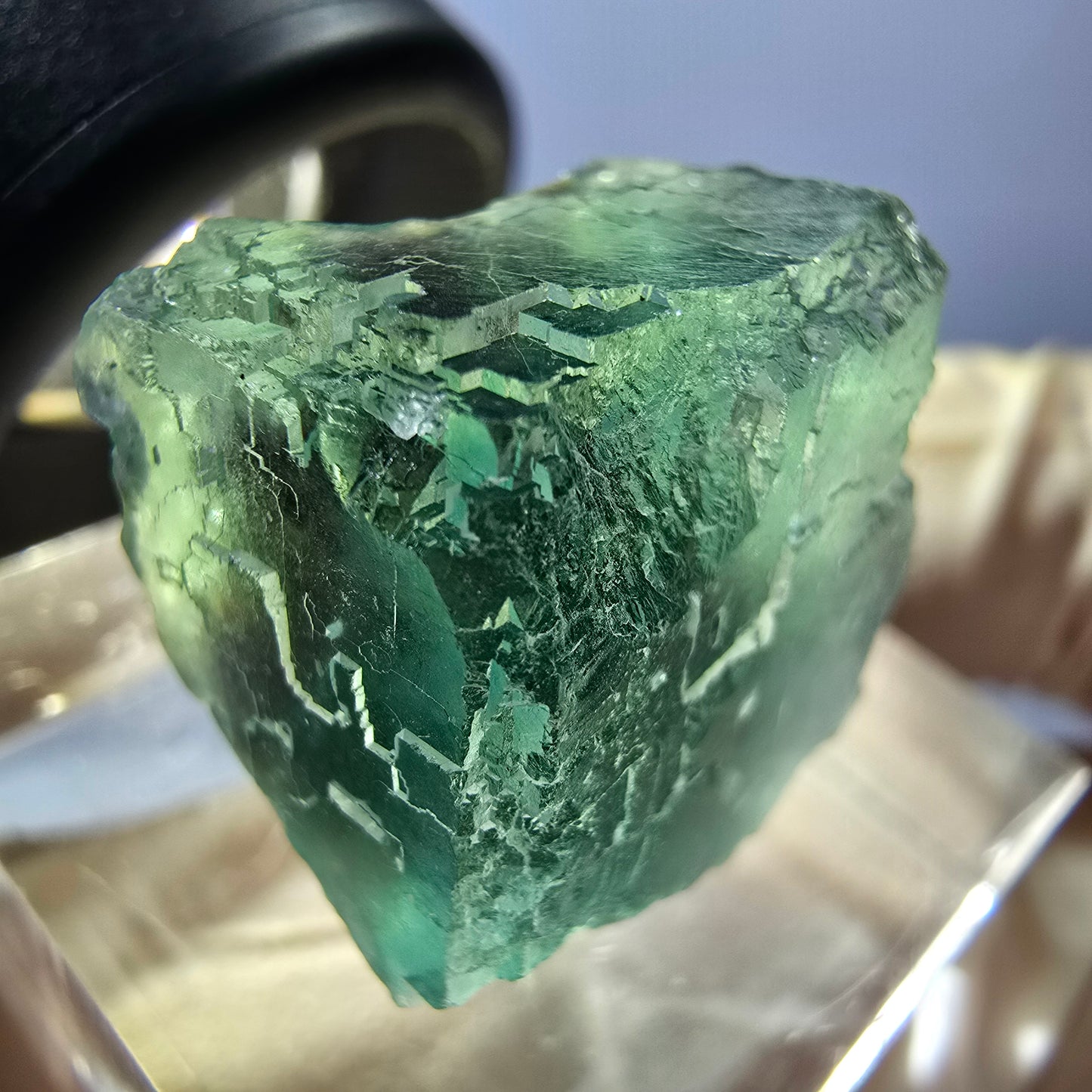 Klarer Phantom Fluorit Würfel parkettiert, grün Okorusu, Namibia 18*17*16mm