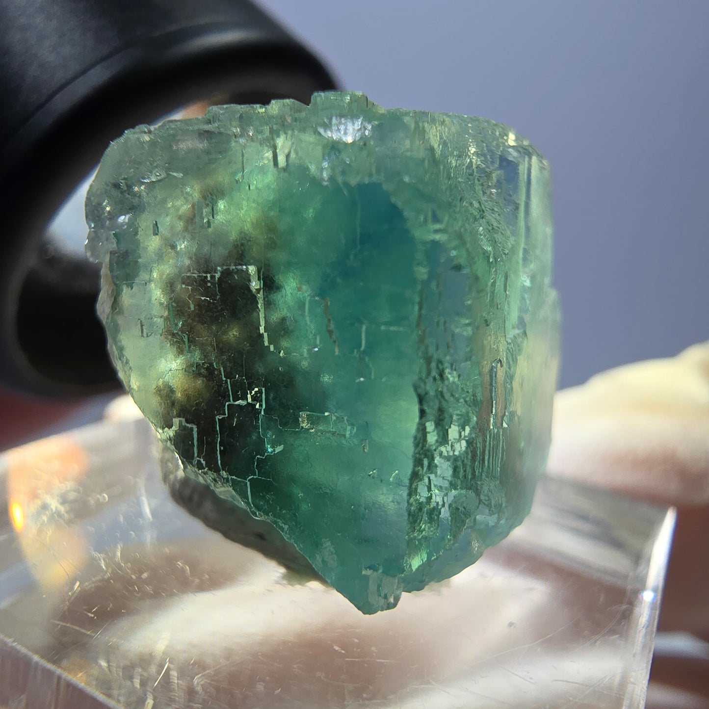 Klarer Phantom Fluorit Würfel parkettiert, grün Okorusu, Namibia 18*17*16mm