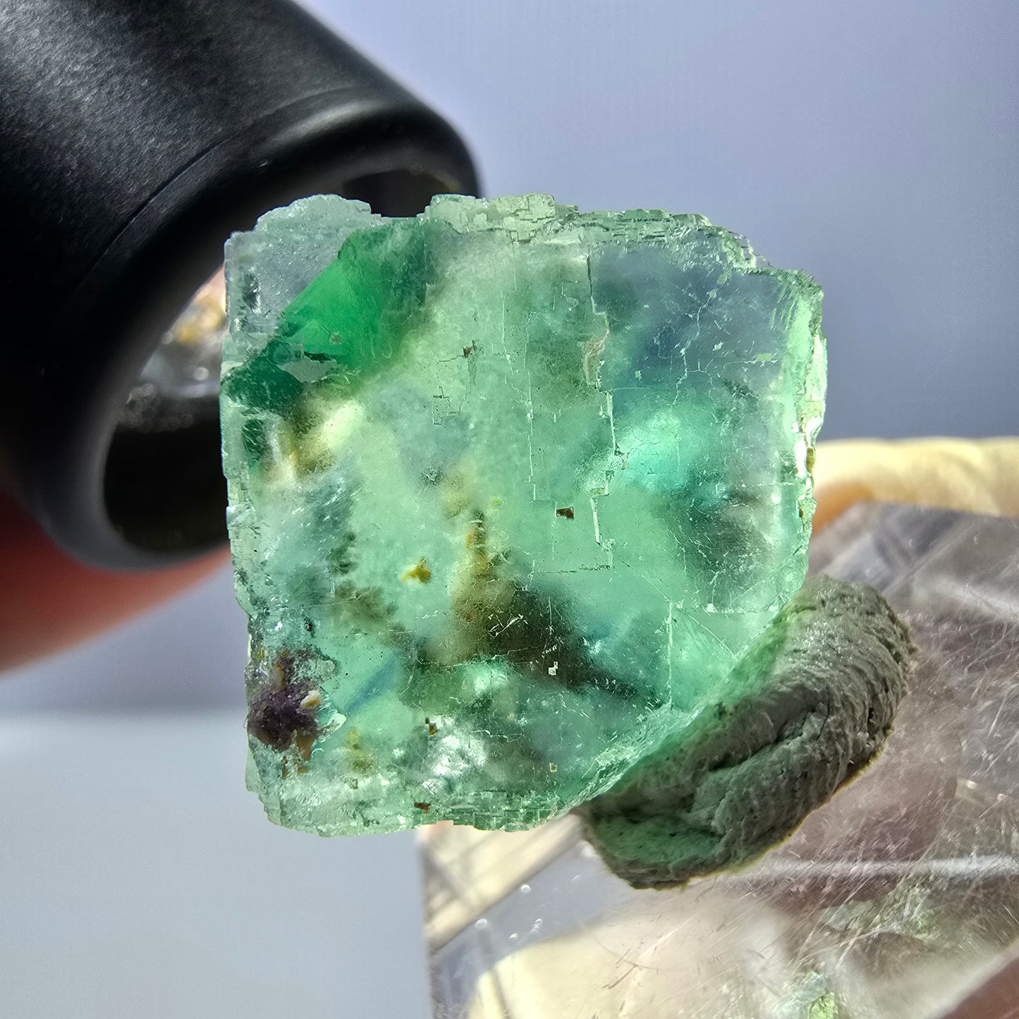Klarer Phantom Fluorit Würfel parkettiert, grün Okorusu, Namibia 19*19*14mm