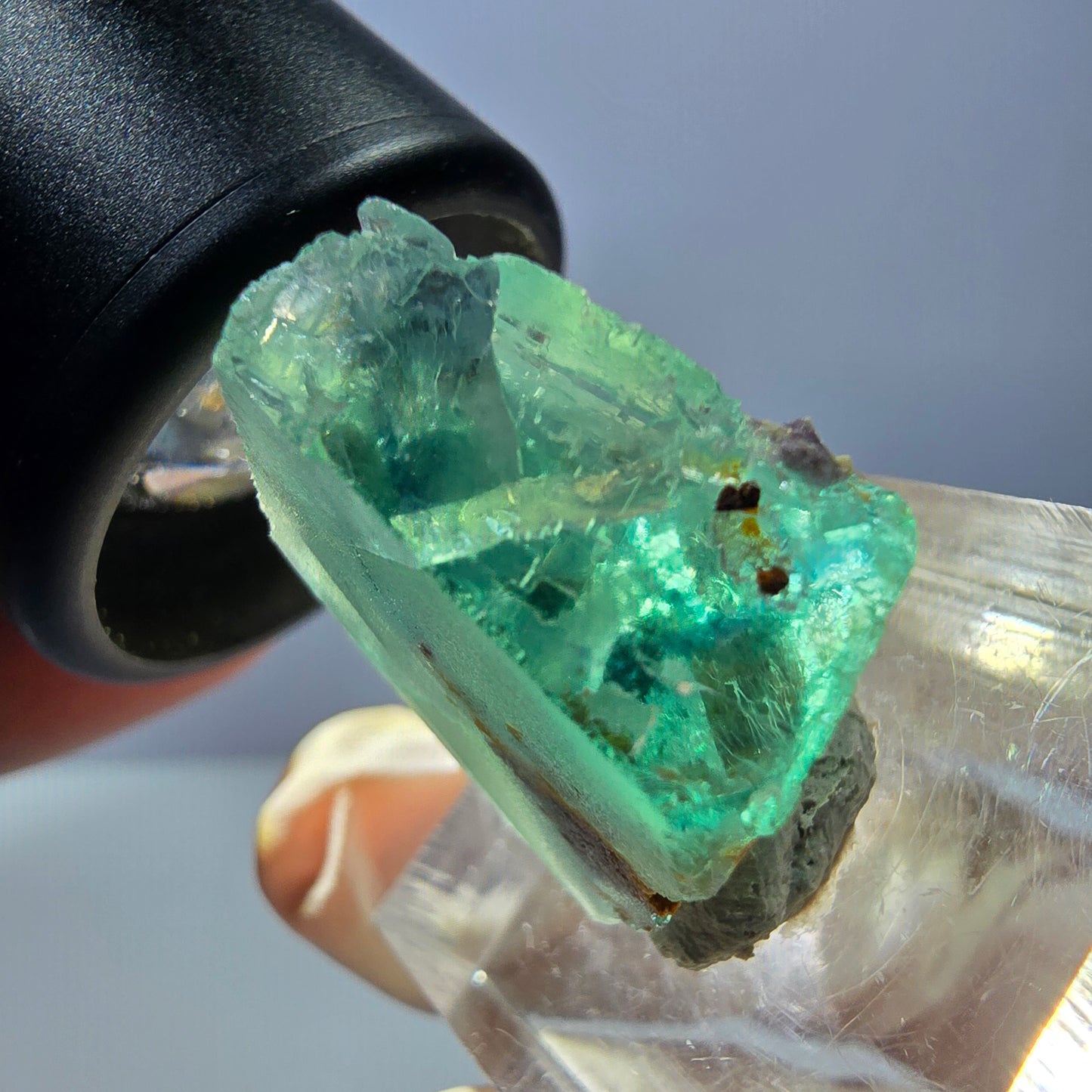 Klarer Phantom Fluorit Würfel parkettiert, grün Okorusu, Namibia 19*19*14mm