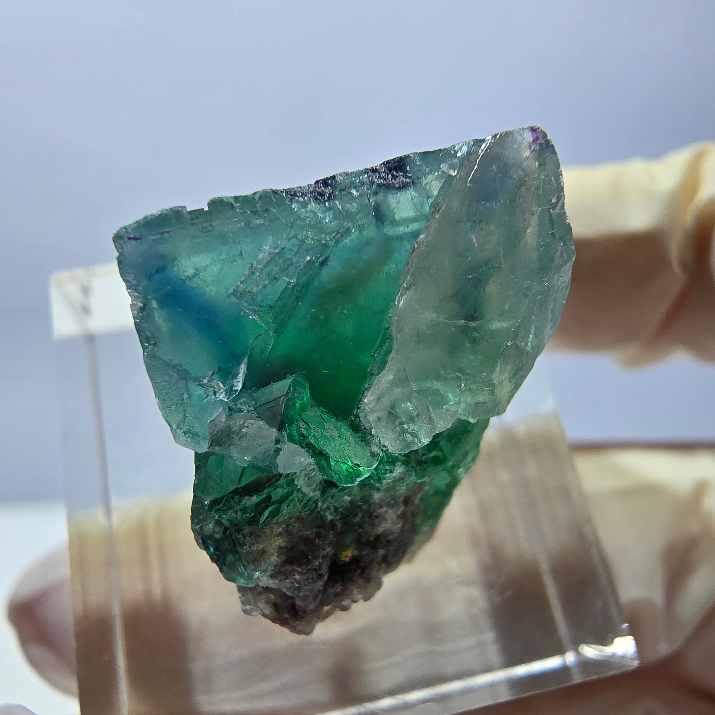 Klarer Phantom Fluorit Würfel parkettiert, grün Okorusu, Namibia 19*17*17mm