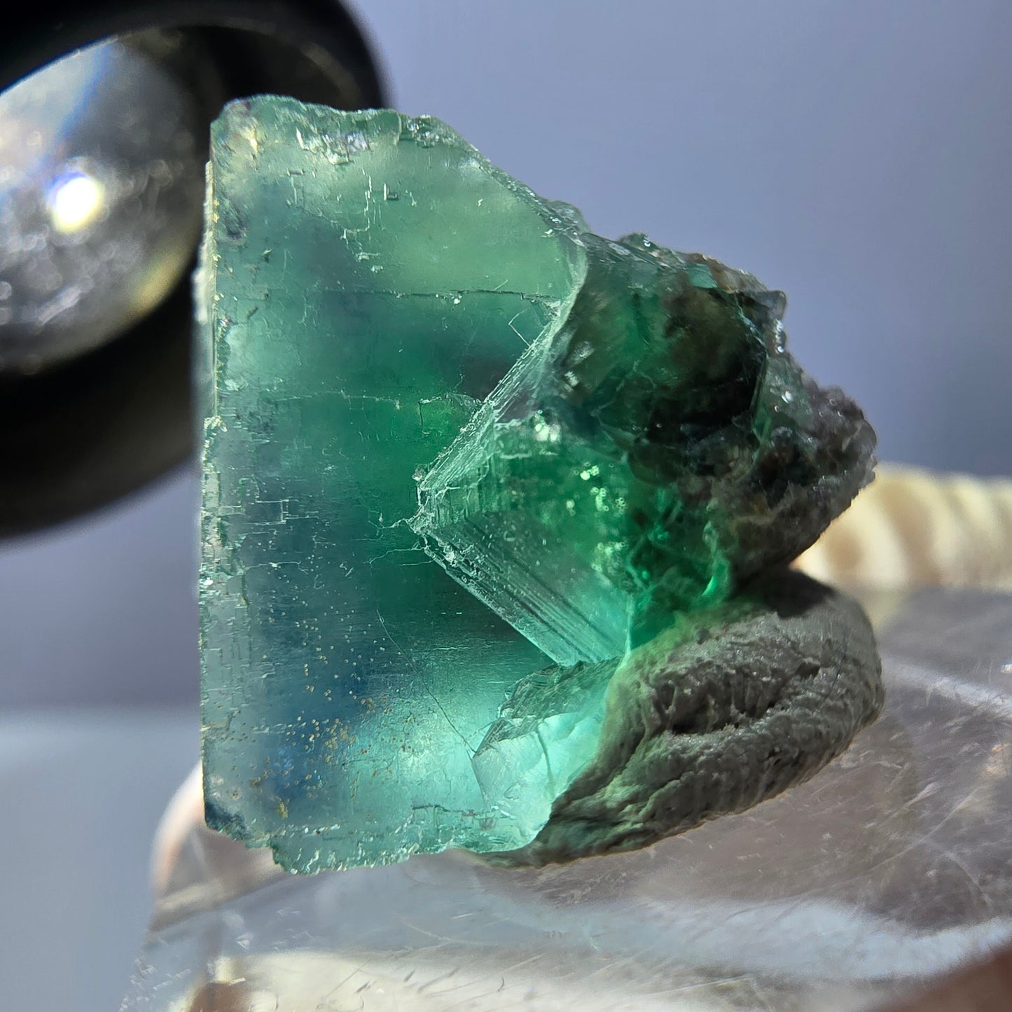 Klarer Phantom Fluorit Würfel parkettiert, grün Okorusu, Namibia 19*17*17mm