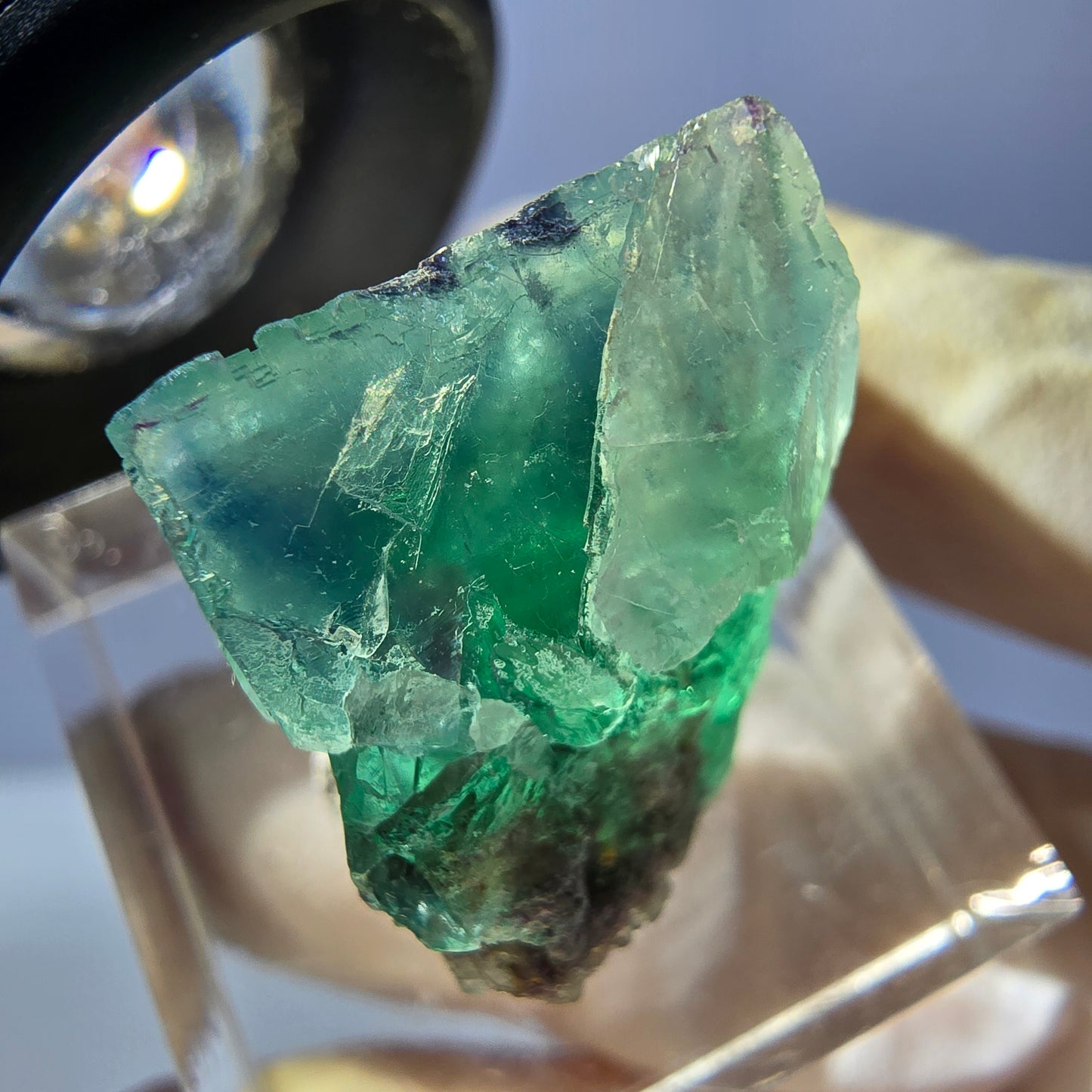 Klarer Phantom Fluorit Würfel parkettiert, grün Okorusu, Namibia 19*17*17mm