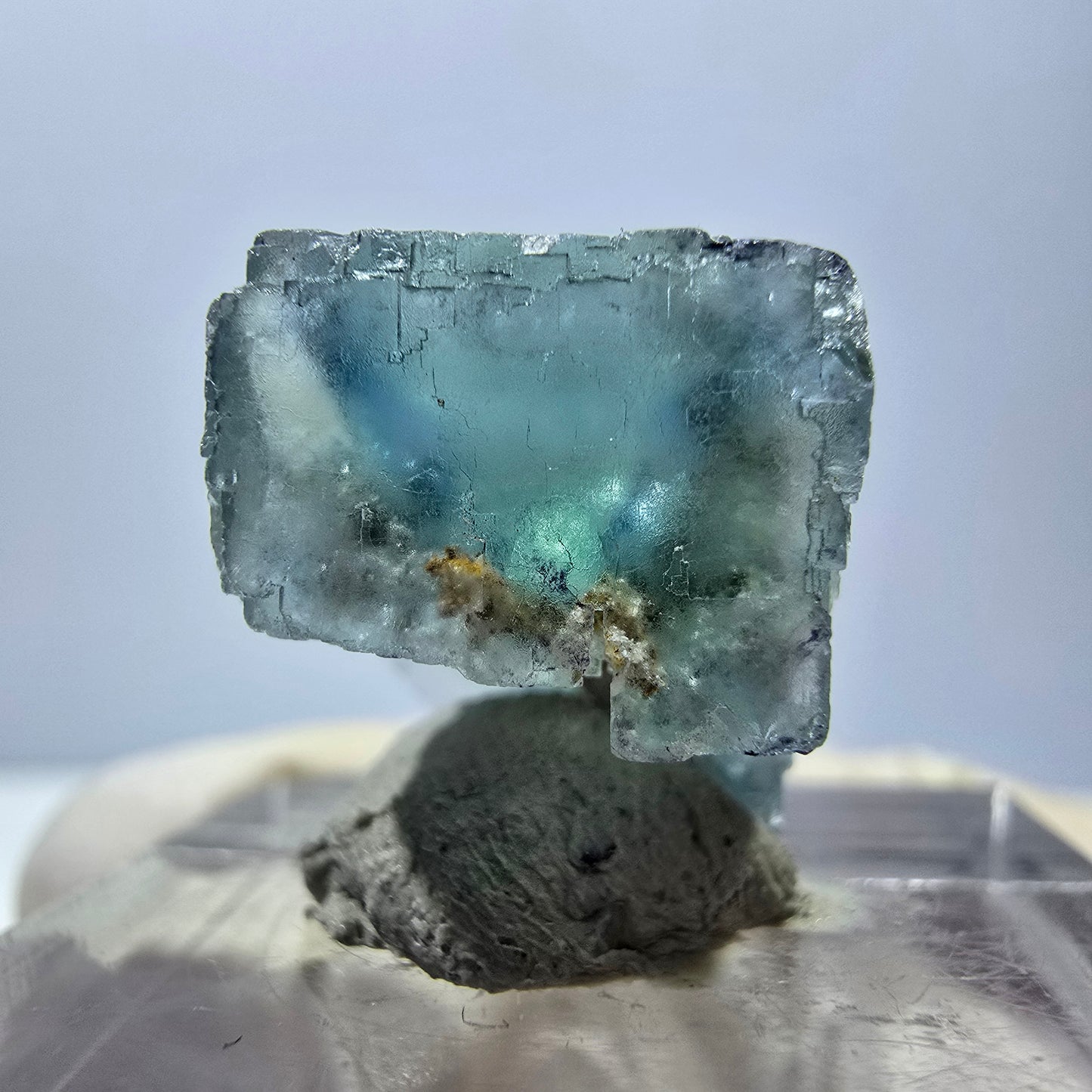Klarer Phantom Fluorit Würfel parkettiert, grün Okorusu, Namibia 16*15*13mm