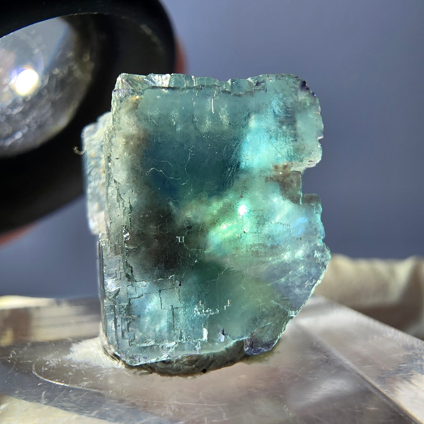 Klarer Phantom Fluorit Würfel parkettiert, grün Okorusu, Namibia 16*15*13mm